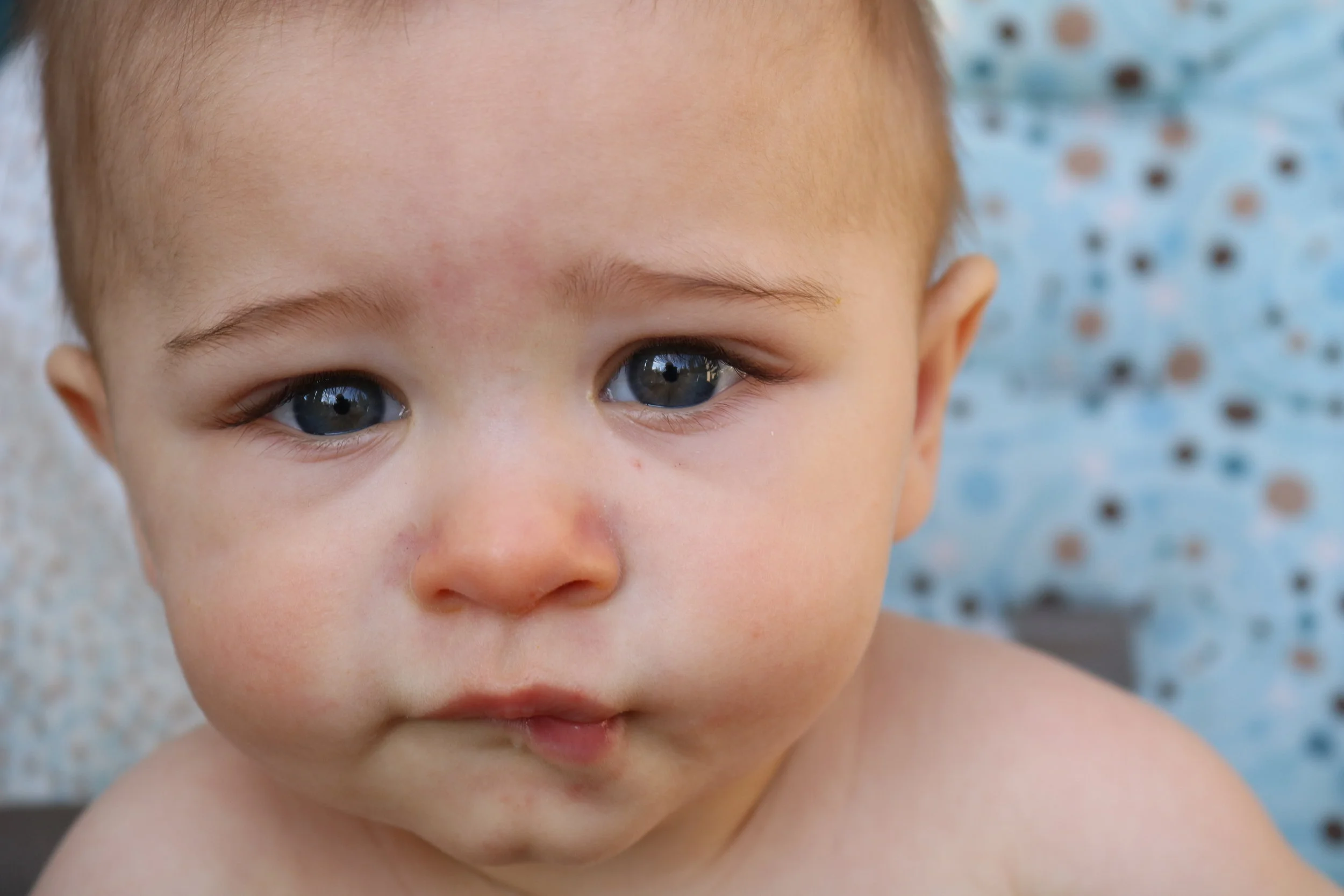 Baby Boy Biting Lower Lip