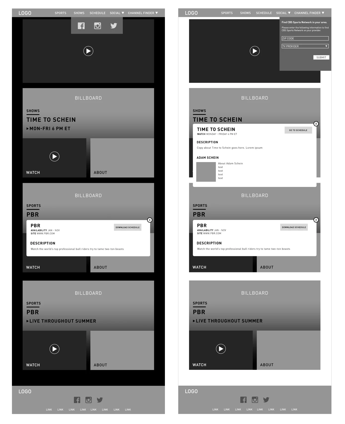 Wireframes 4-5: