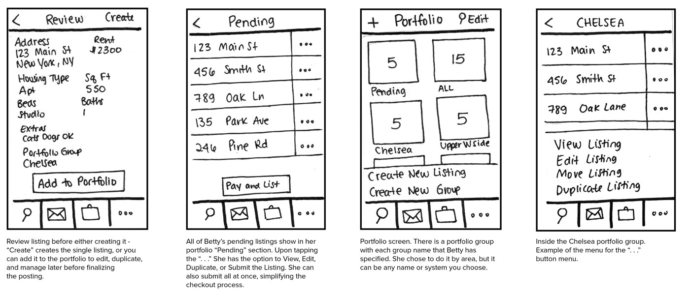 Wireframe Sketches 5-8