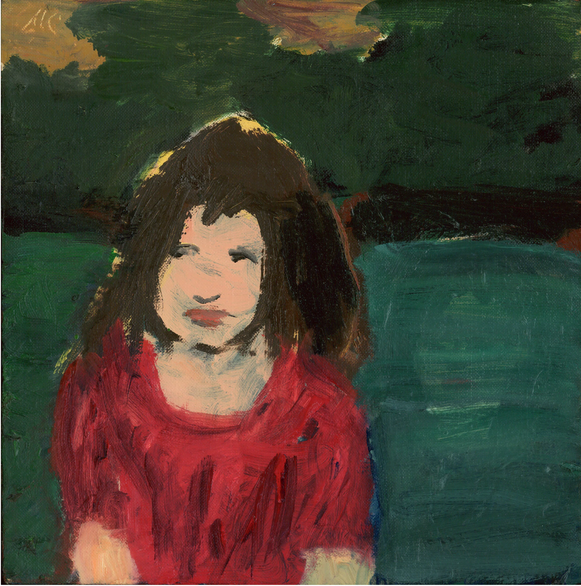 . “Child at Sunset” : 10 x 10 inches, Oil on Linen $900.
