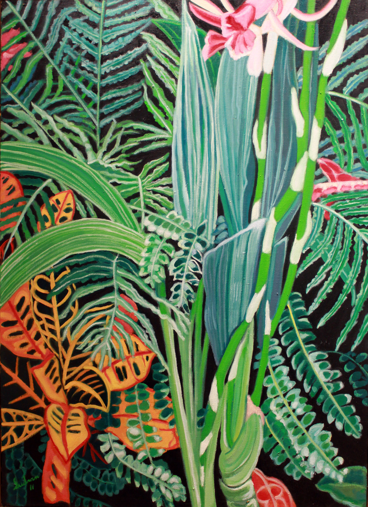 "Orchids & Ferns", Oil, 50x36, $3,700