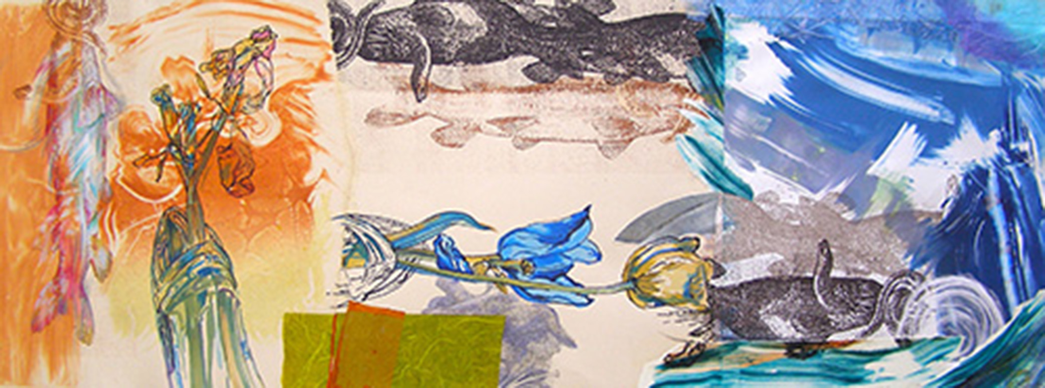 Tulip Fish, 12x32”, Mixed Media, $600