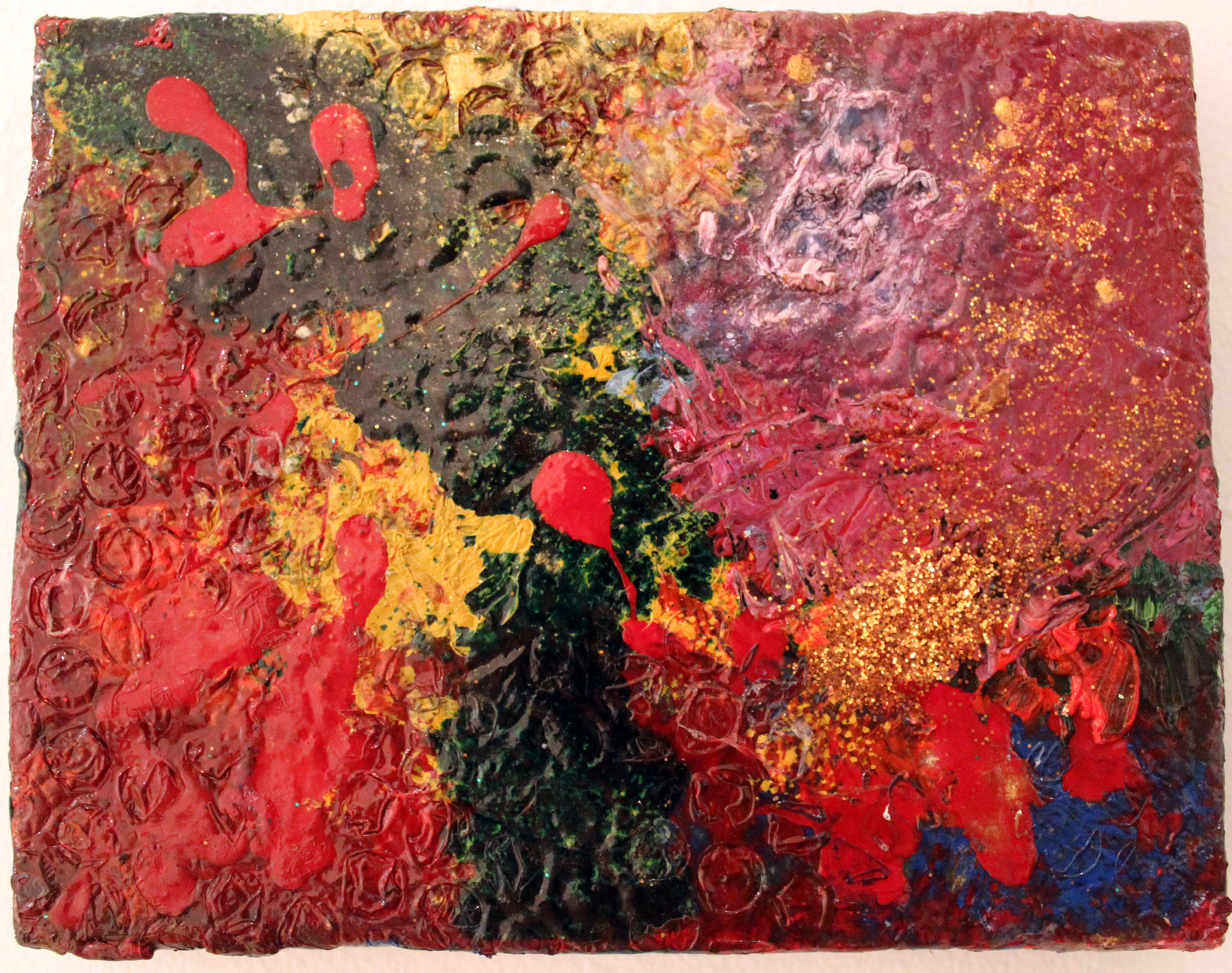  &nbsp;“untitled” 7 x 5.5 inches; Mixed Media on Canvas  multi colored abstract painting 