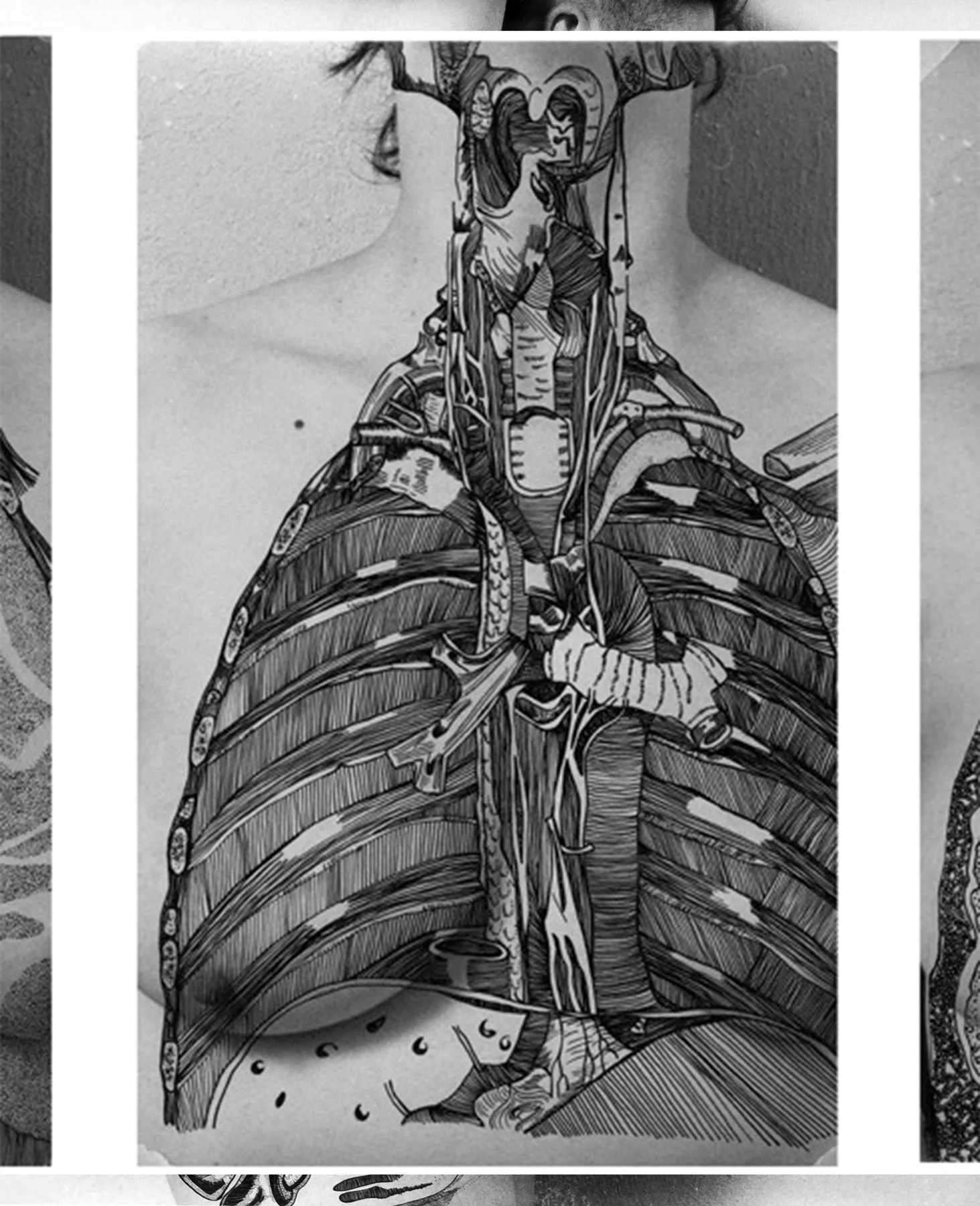  “Angela, Chest”. 2011. 11x14 Silver Gelatin with Ink Overlay