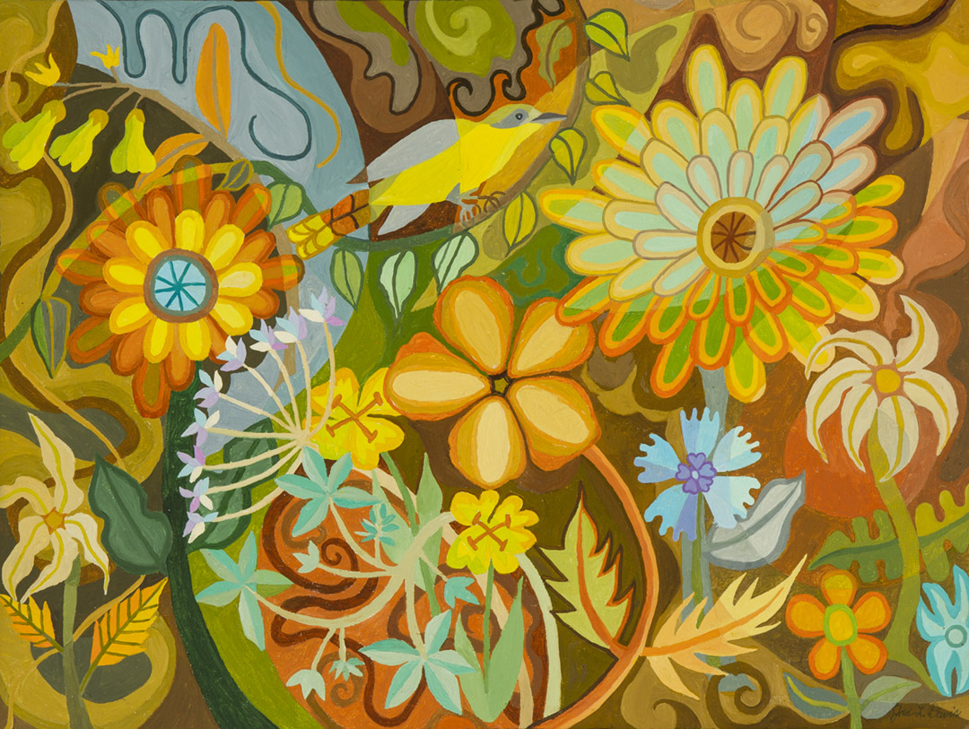 Oil paint and fabric on canvas, size- 26″x 38″, $ 900