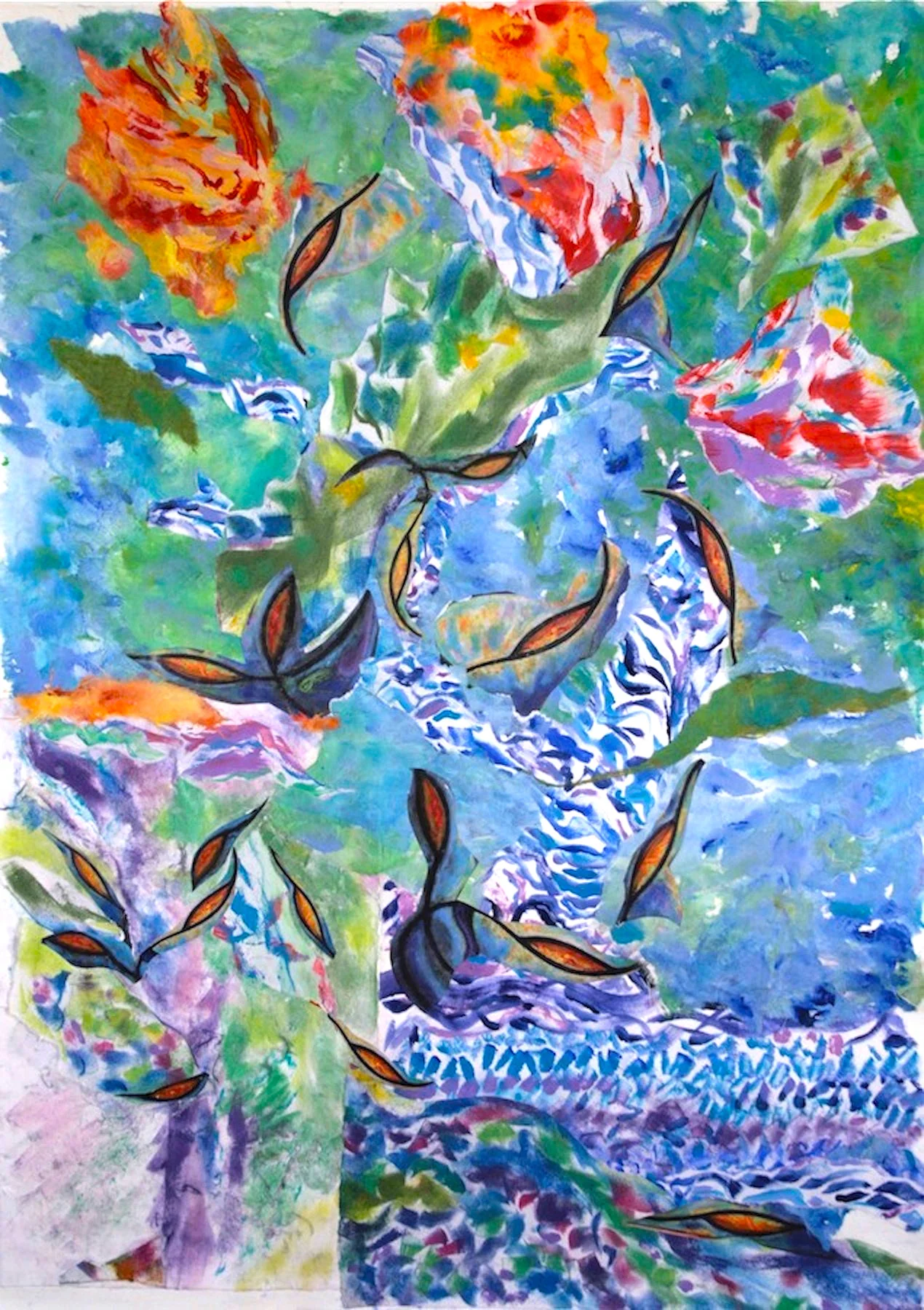 "Etz+Chaim" 45"x33.5", hand-painted, hand-made paper with pastel on Rives paper, $3,200