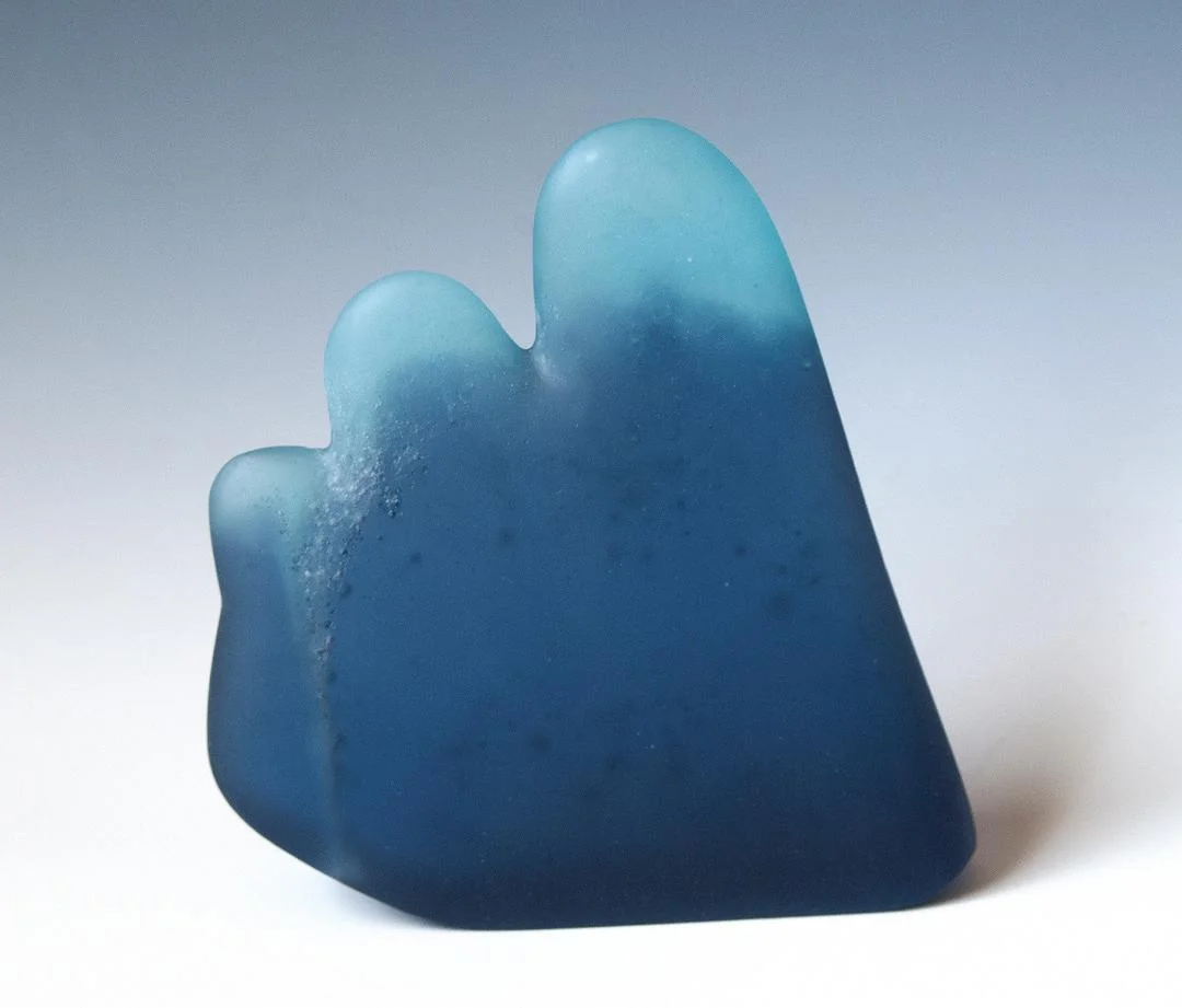 Fusion and Flux #2, 7” x 6.5” x 1.5”, cast glass, 2018, NFS