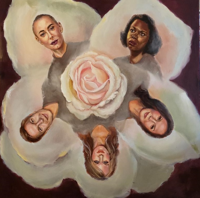 "A Rose for Rose", Oil on canvas 48” x 48”, $6,000