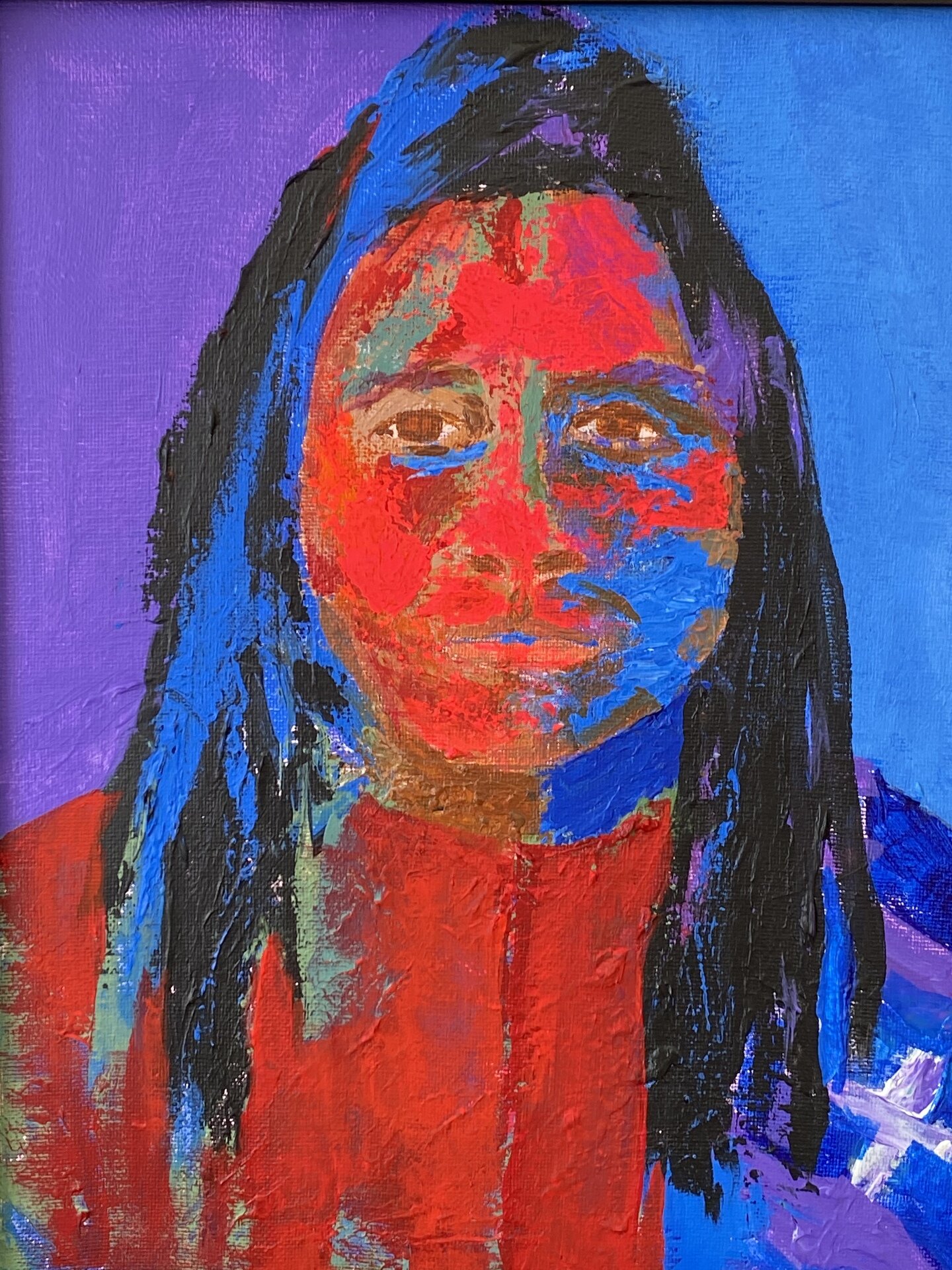   Susan Bruce-Feinsod  “Native American Male” Acrylic 14" x 11" x 1" VIRTUAL ONLY  