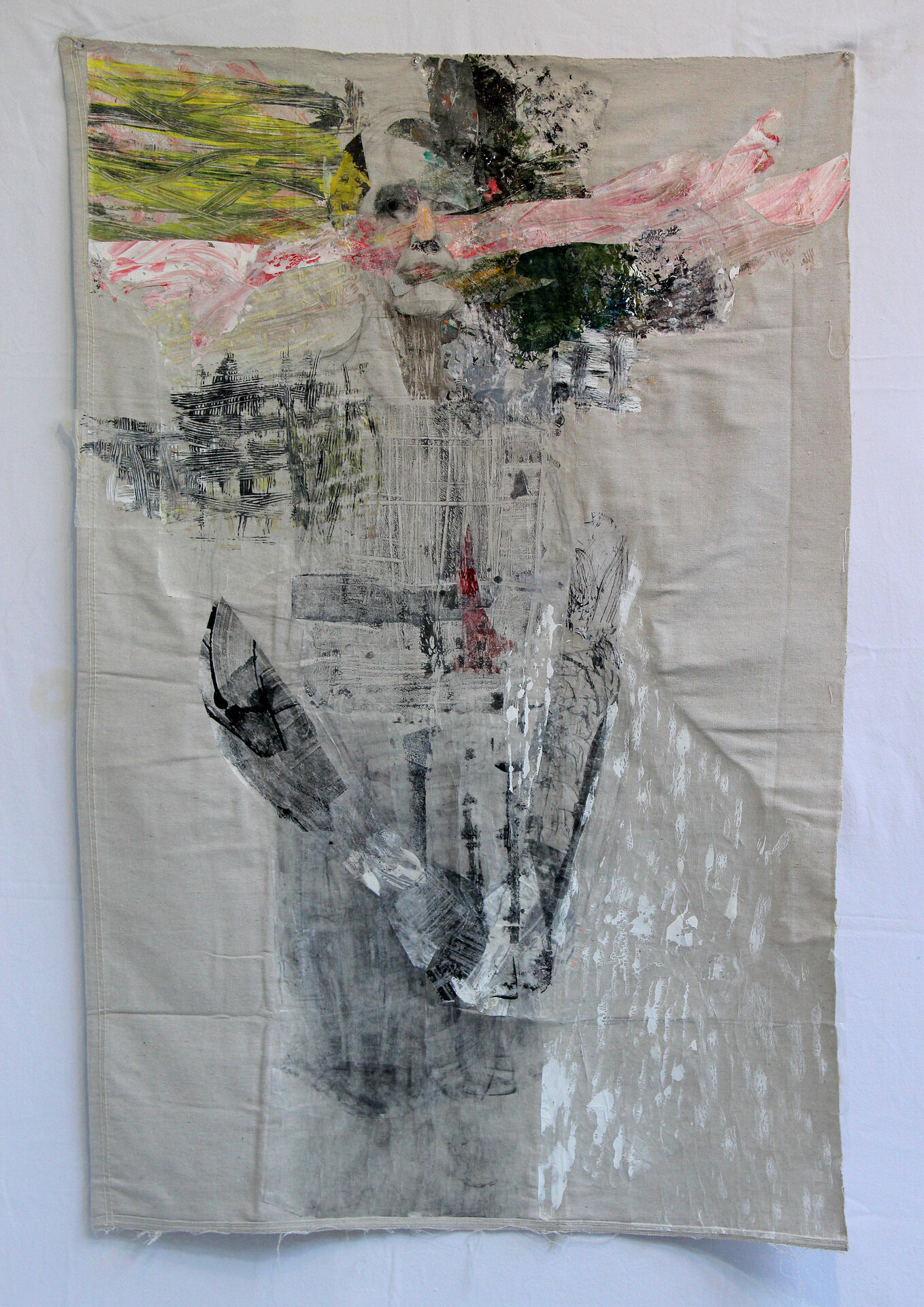   Jeanne Ciravolo   “Matriarch” 52" x 34" x 1"; Mixed media and collage $1300. 