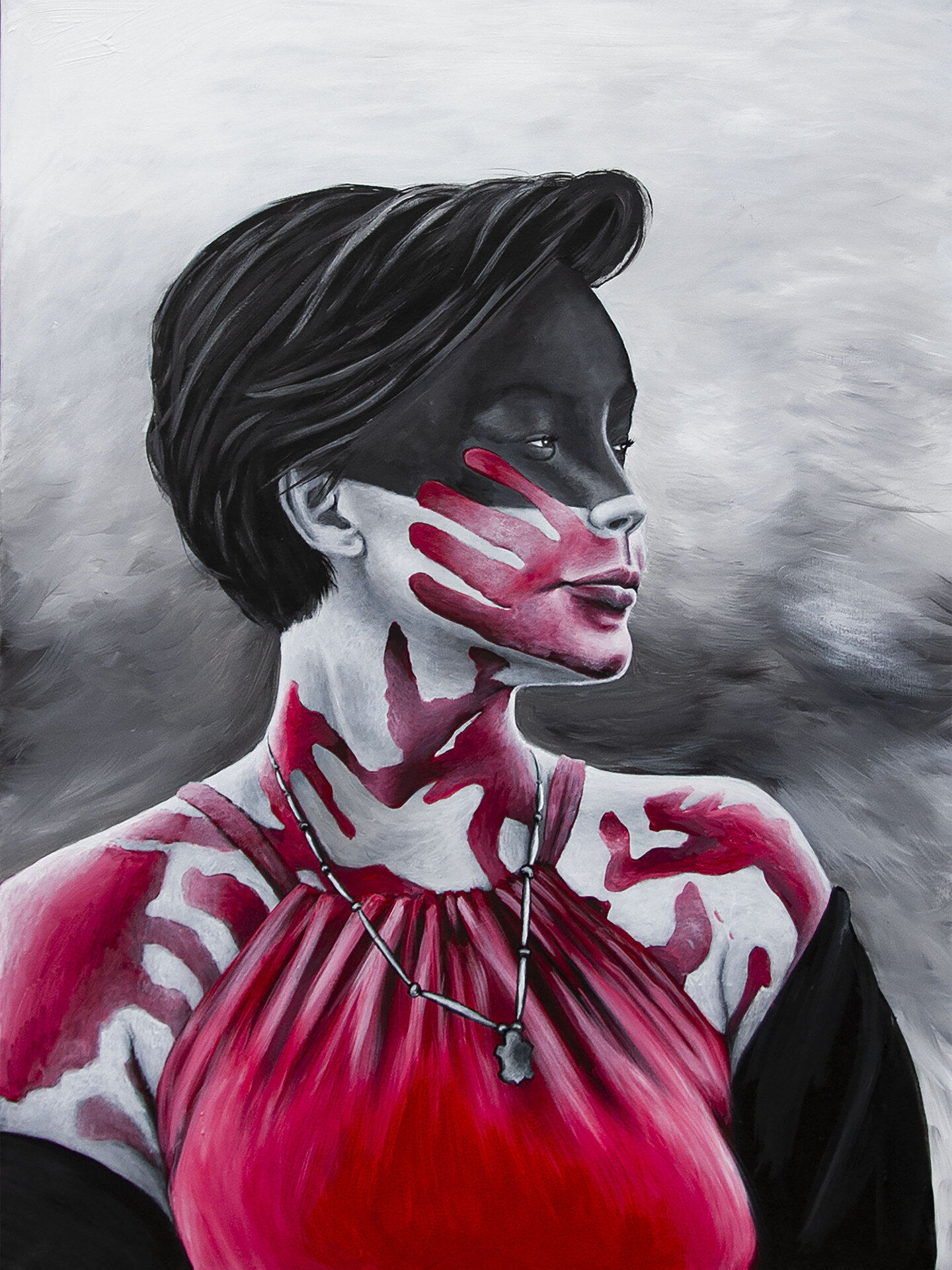   Nayana LaFond  “Shayla in RED” 40" x 30" x 1"; Acrylic on canvas $15,000. 