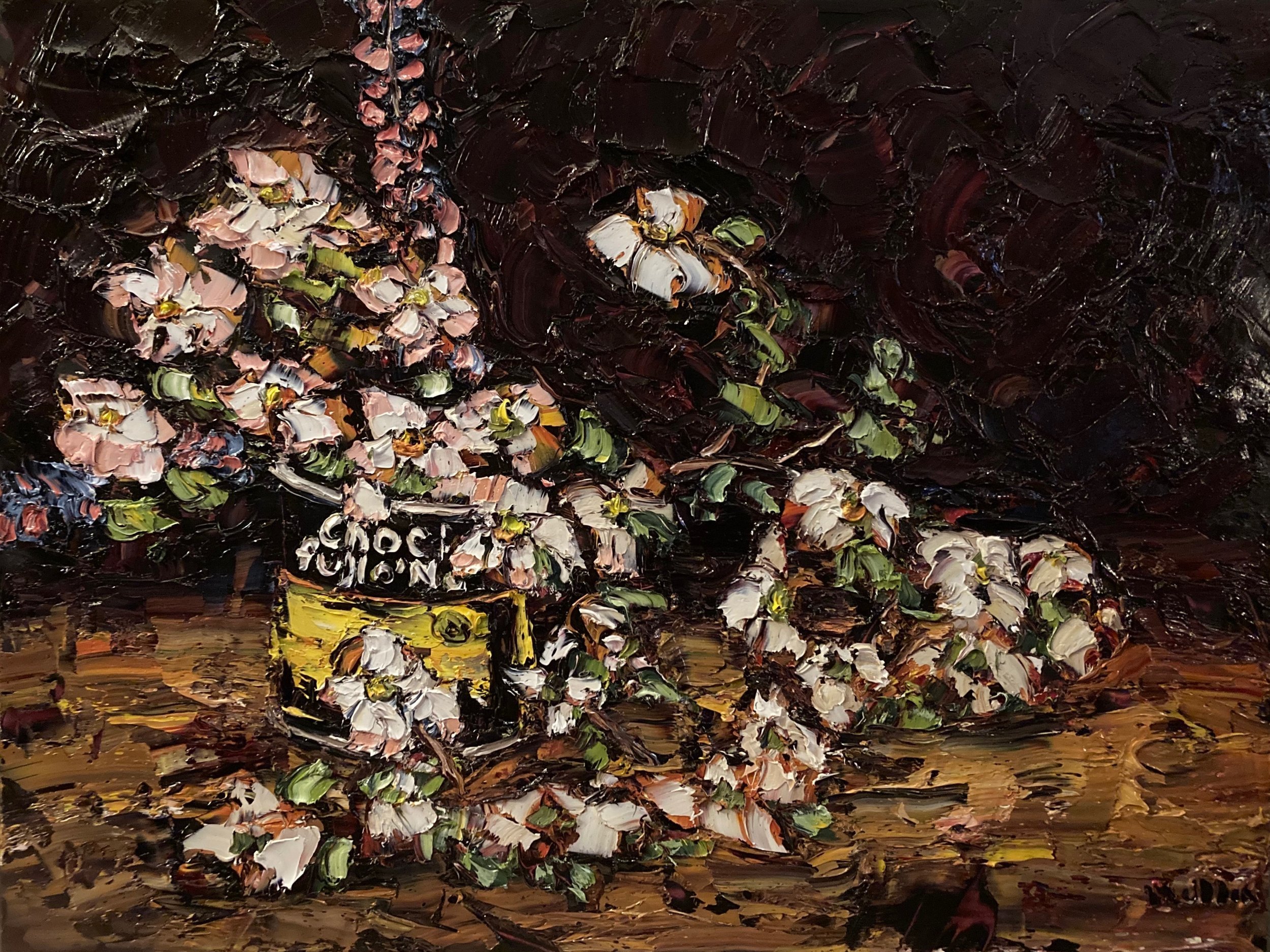 Still Life with Apple and Rosebud Blossoms