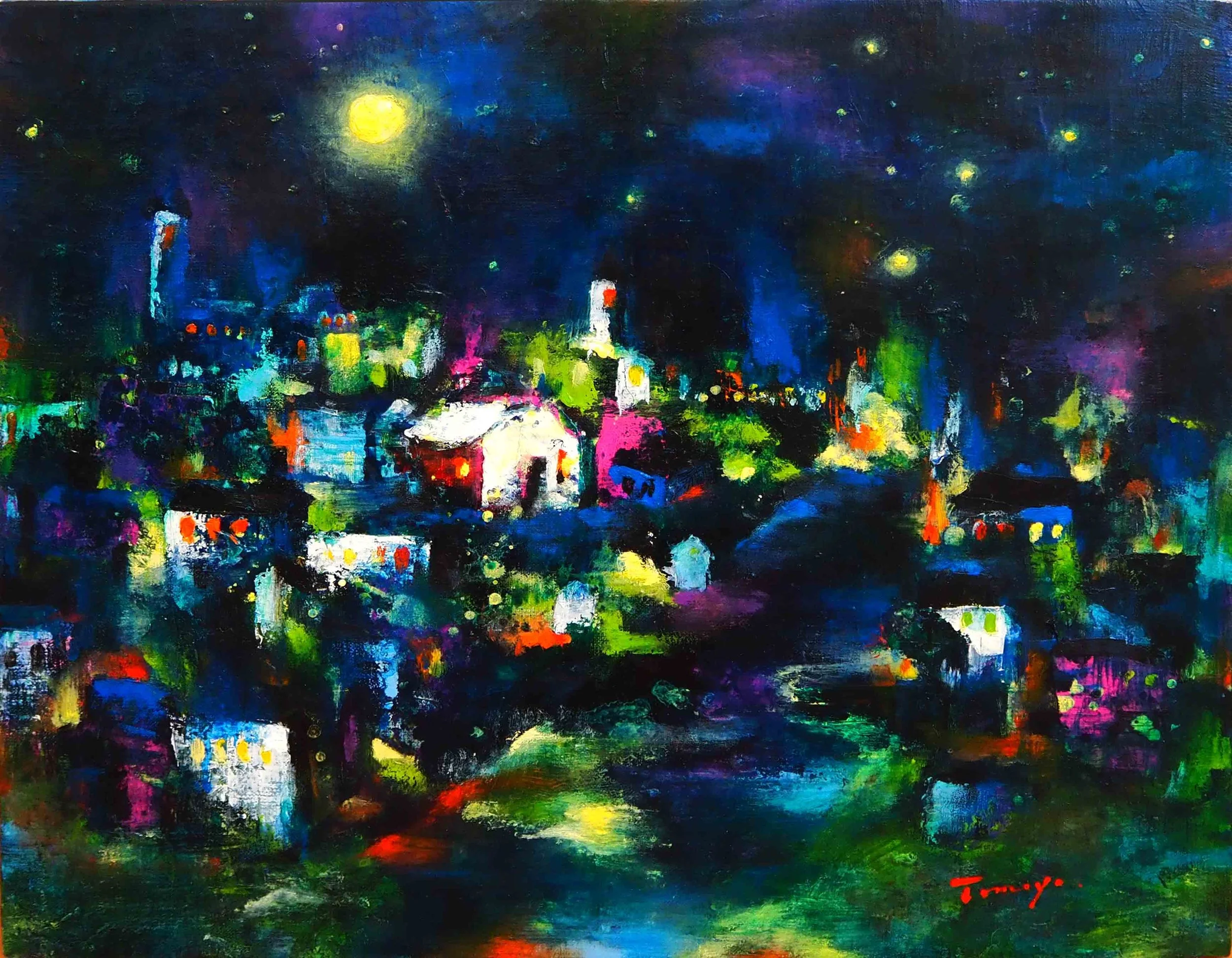 "Moonlight”, Tomoyo Kawasuji, 53cm × 45.5cm, Oil painting on canvas , 2025