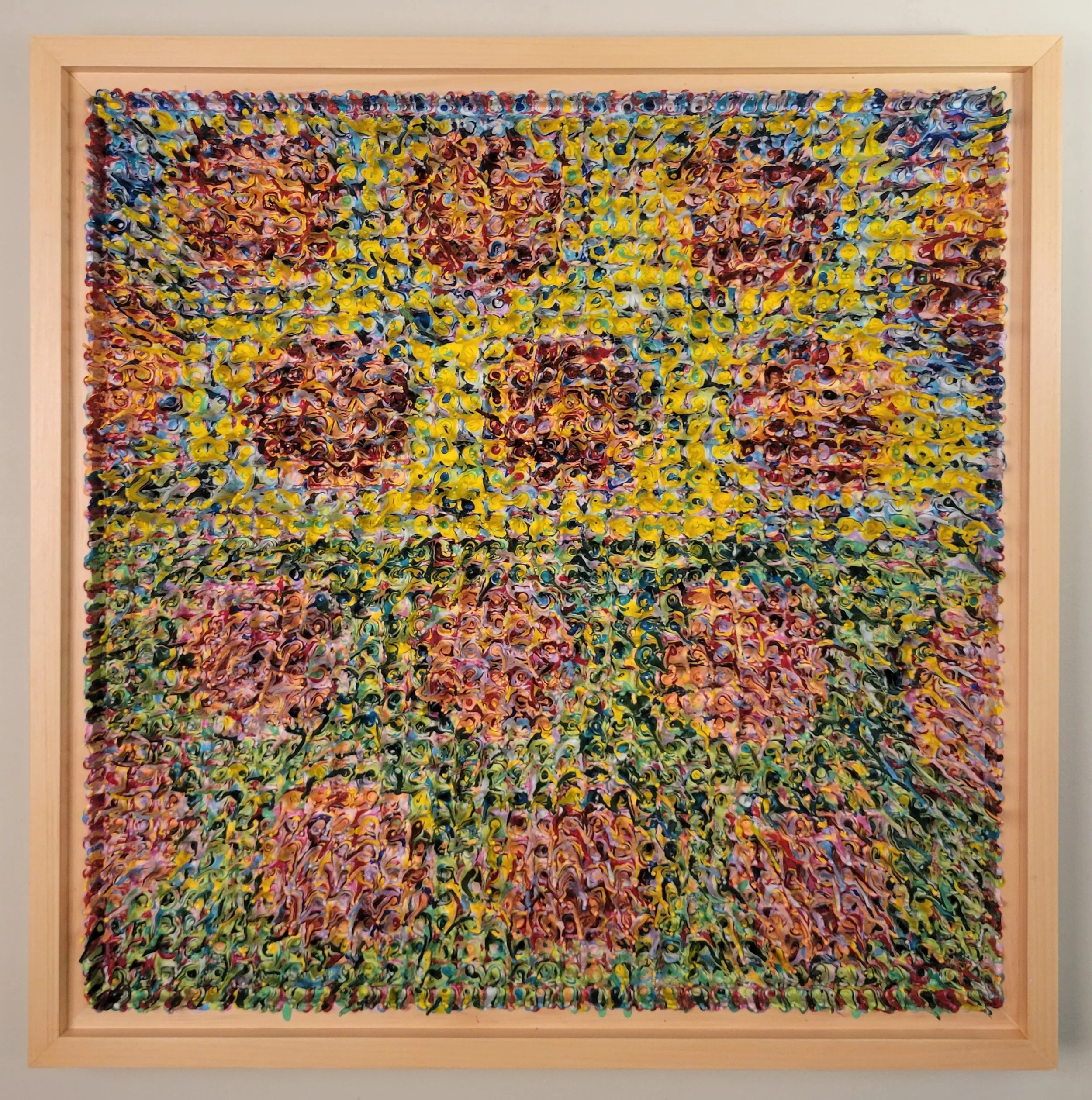Orbiting the Divide, Acrylic, 26"W x 26"H x 2.5"D, 2025