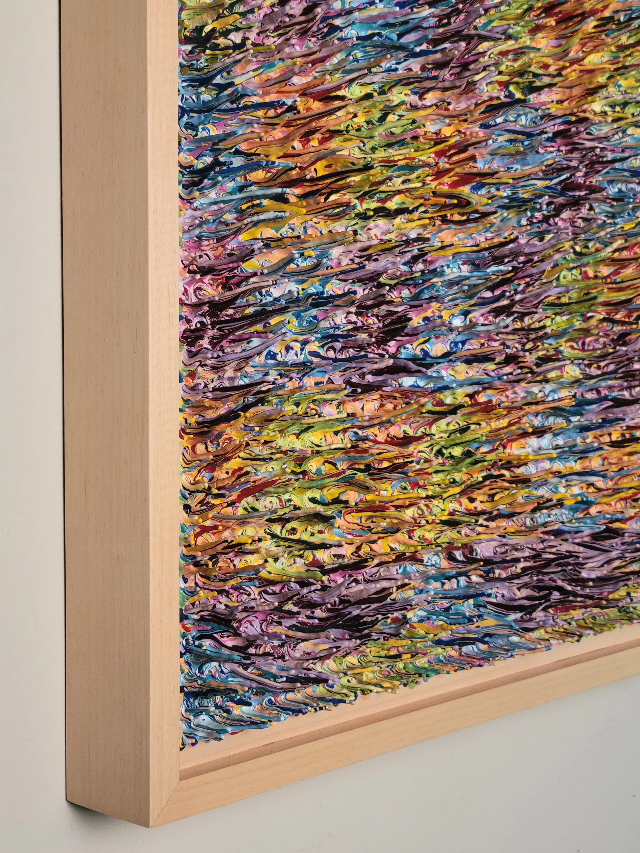 Rippled Tapestry (Detail), Acrylic, 26"W x 26"H x 2.5"D, 2025