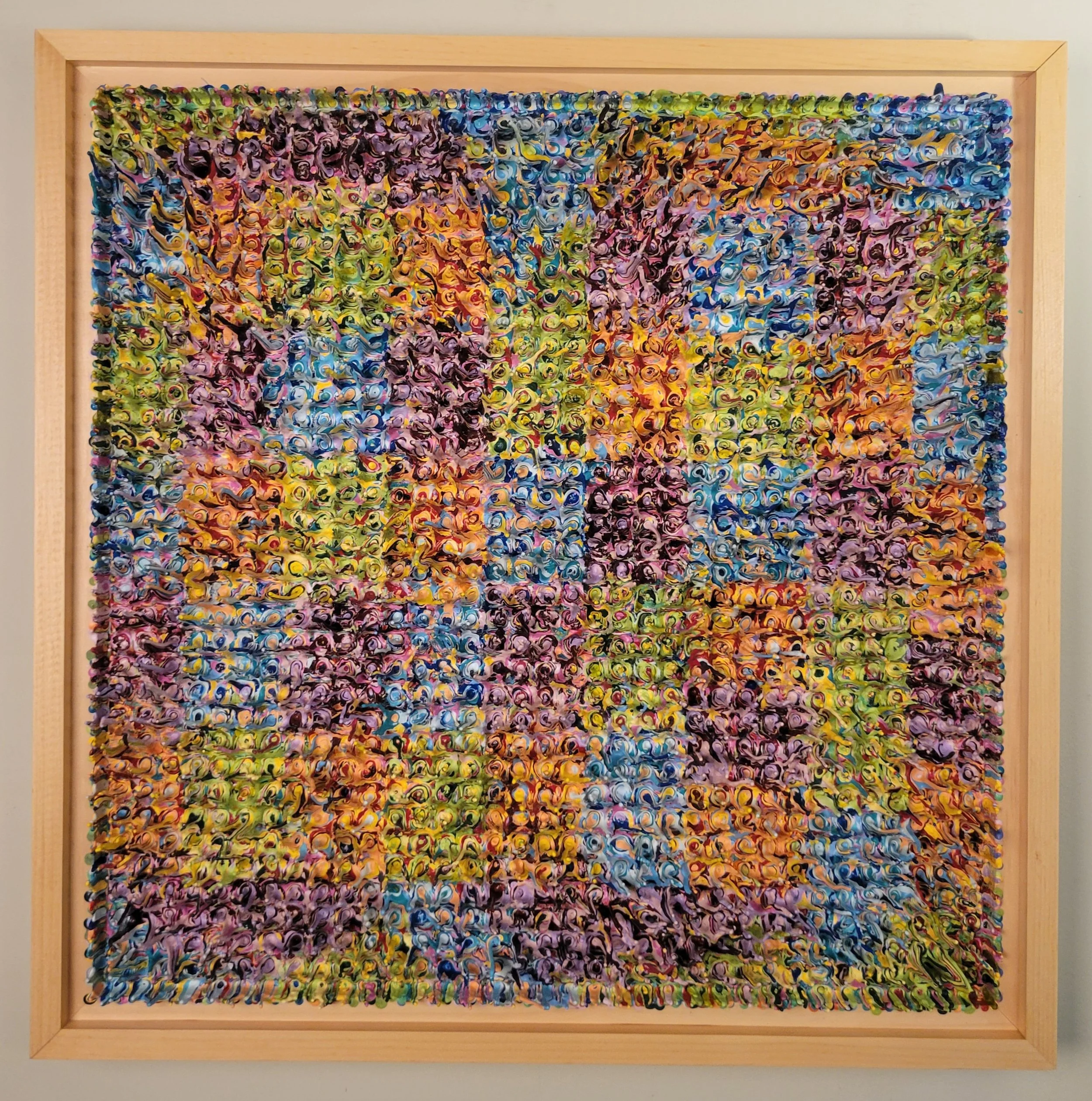 Rippled Tapestry, Acrylic, 26"W x 26"H x 2.5"D, 2025