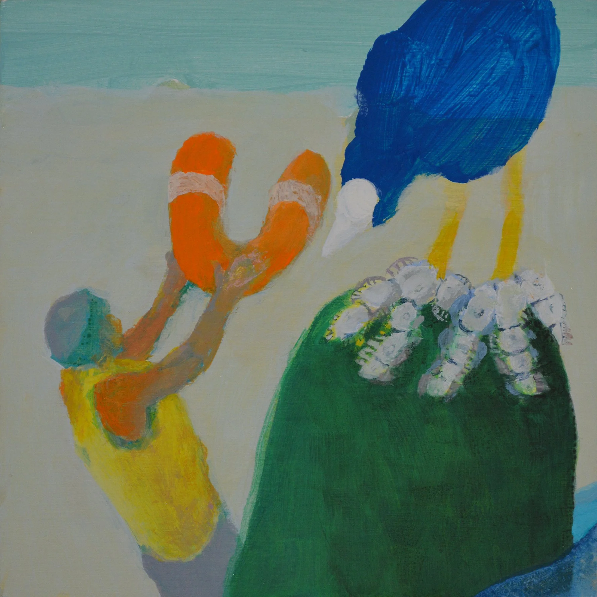 "Hope on green", Sabine Carlson, Acrylic on wood, 6” x 6” x 1.5”, 2025