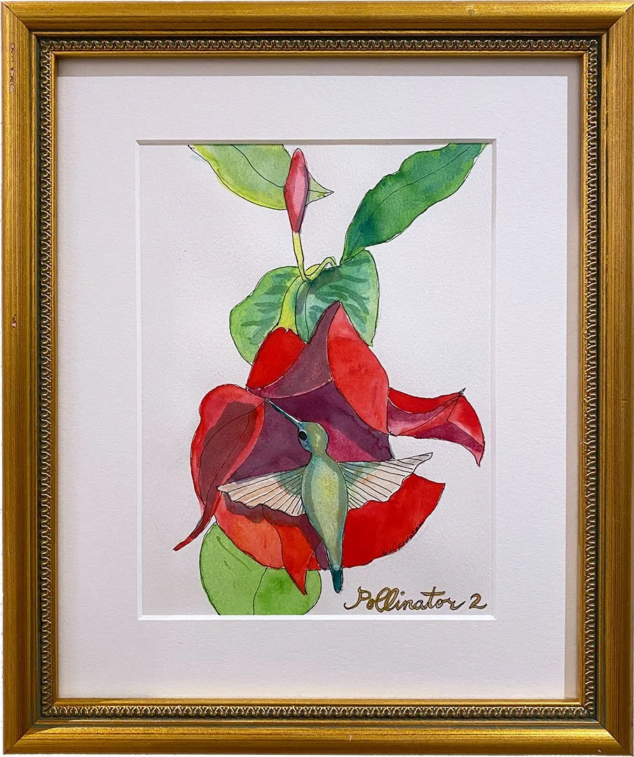 Hummingbird with Flower