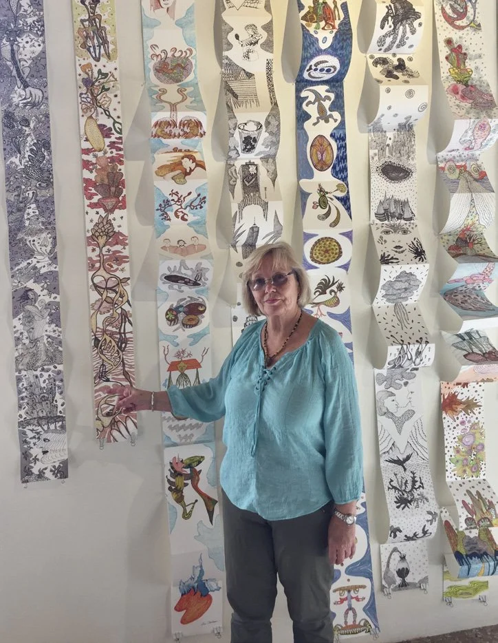 Installation of 9 accordion books Palazzo Mora, Venice 2017.