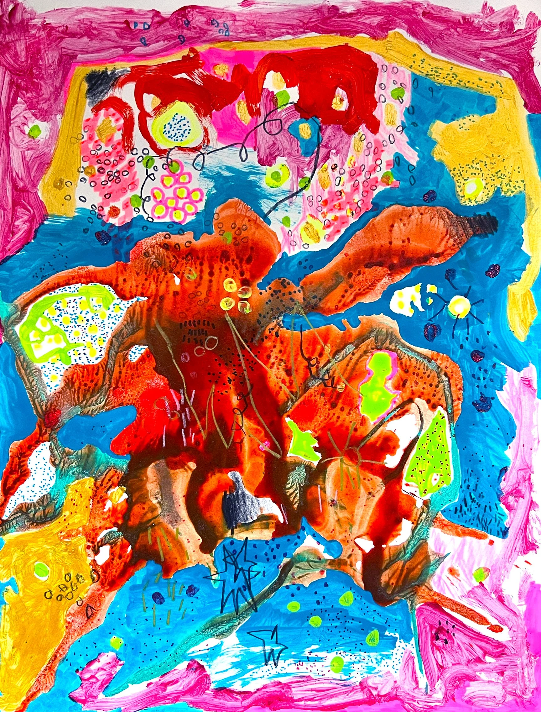 Brightside 001, Sophie LaBell, Ink, tempera, colored pencil, 11x14 2025, $450.jpg
