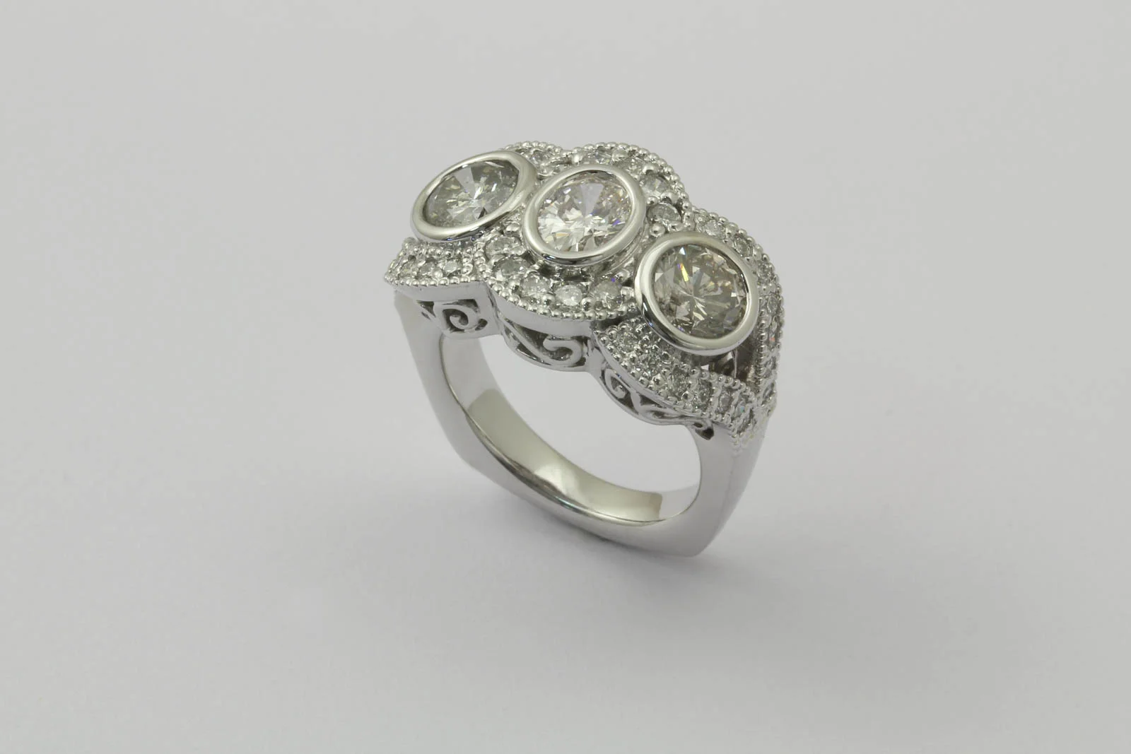 Three Diamond Engagement Ring