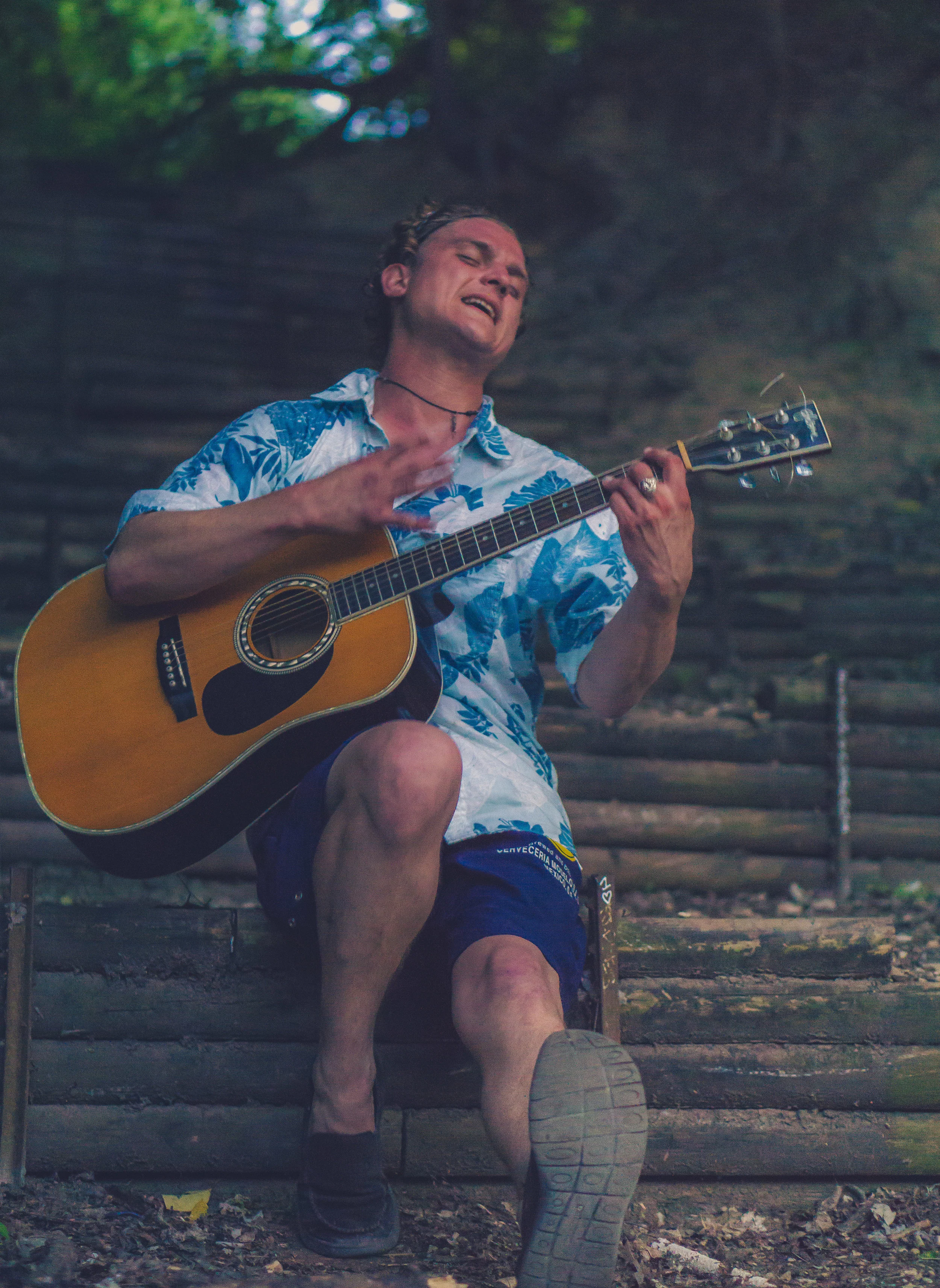 Giving it his all for an audience of none. // Barton Springs area