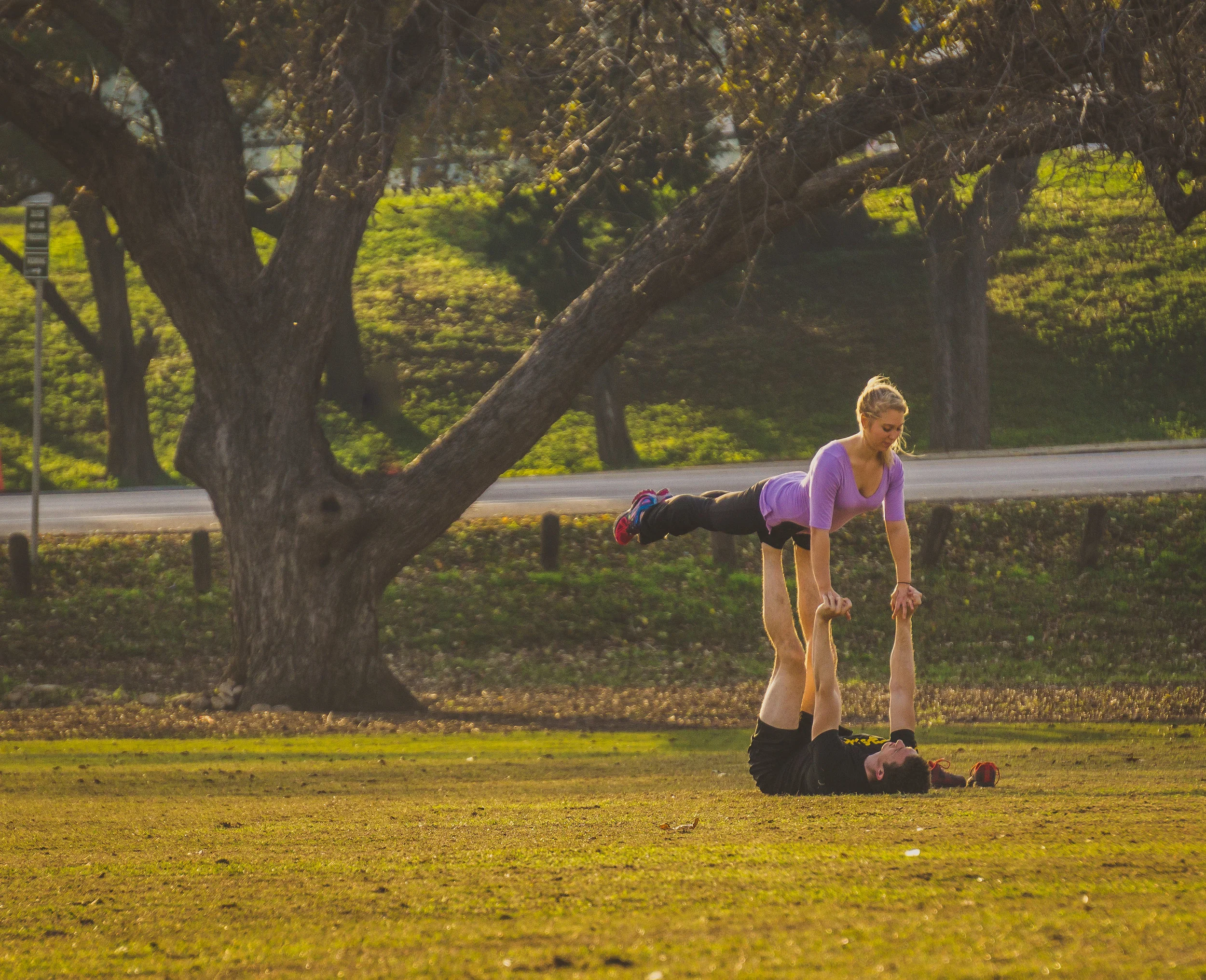 Acro-yoga in Zilker Park