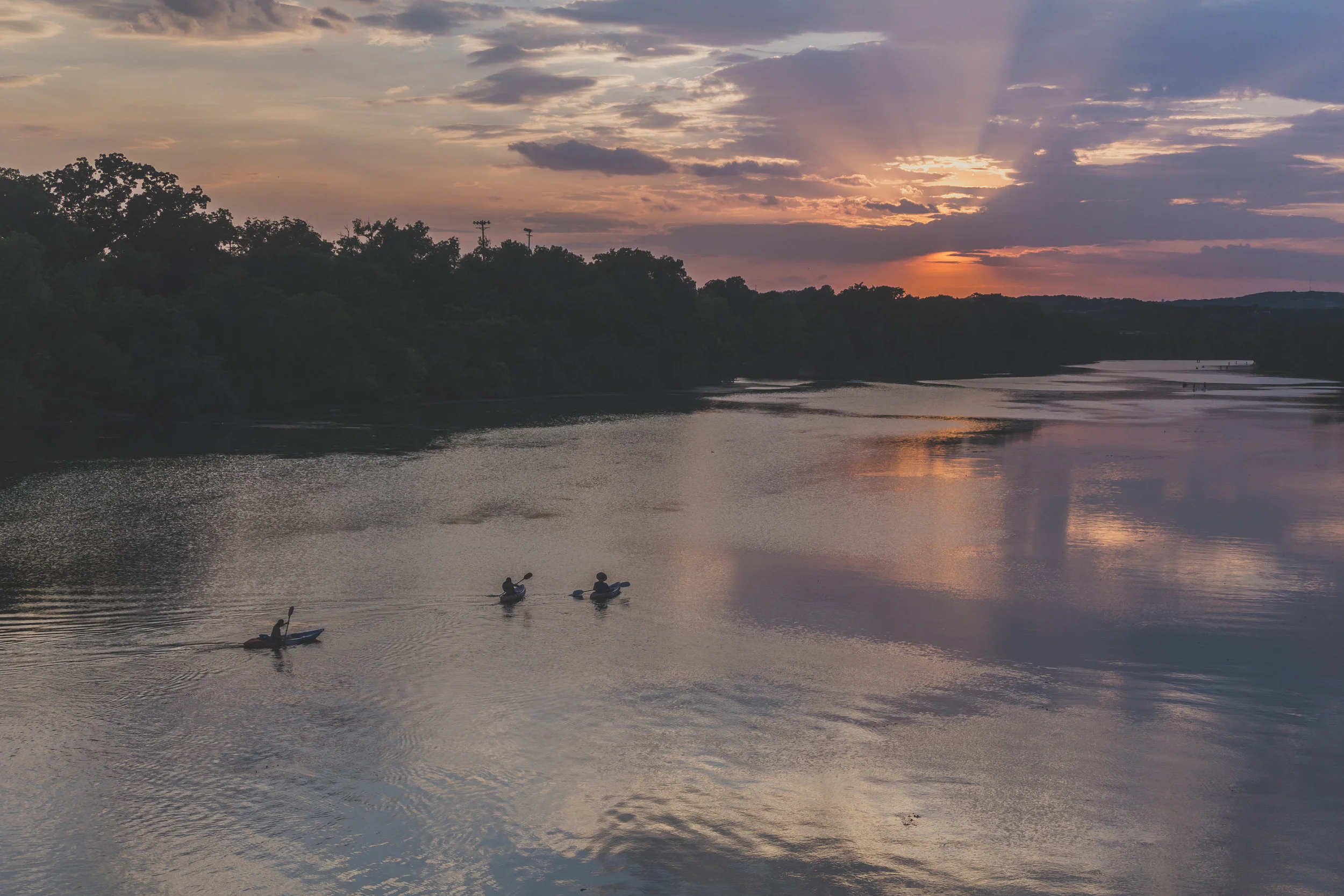 Sundown from the Lamar St Bridge; Austin, TX