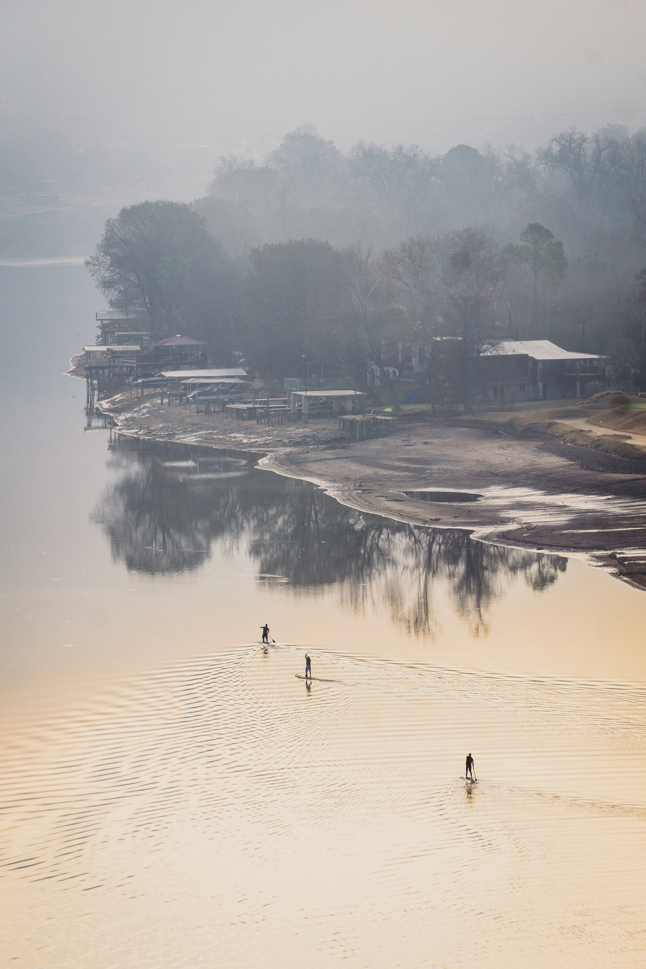 Paddleboarders on the Colorado River; Austin, TX
