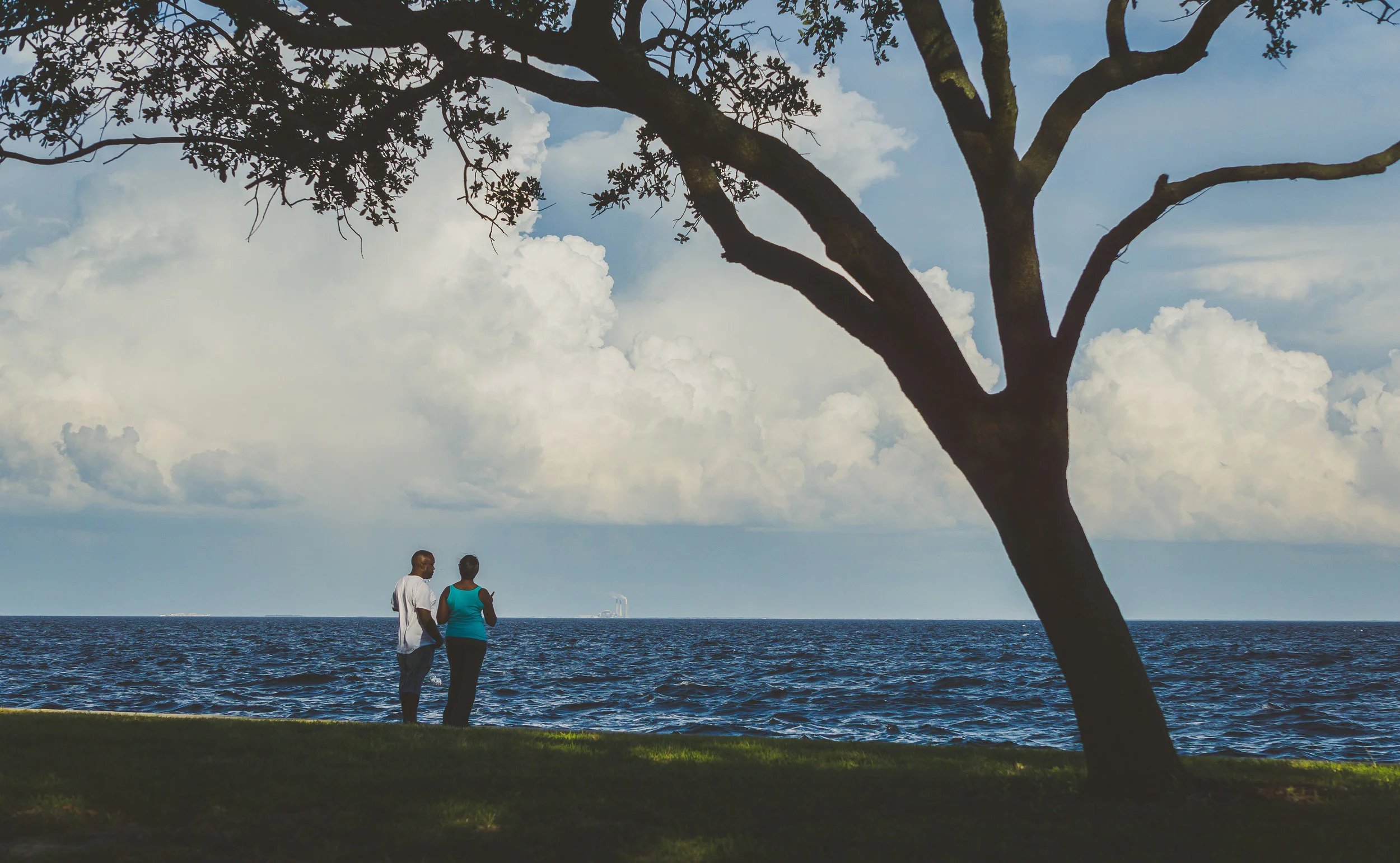 st. pete oct 7 couple on seawall by tampa bay.jpg