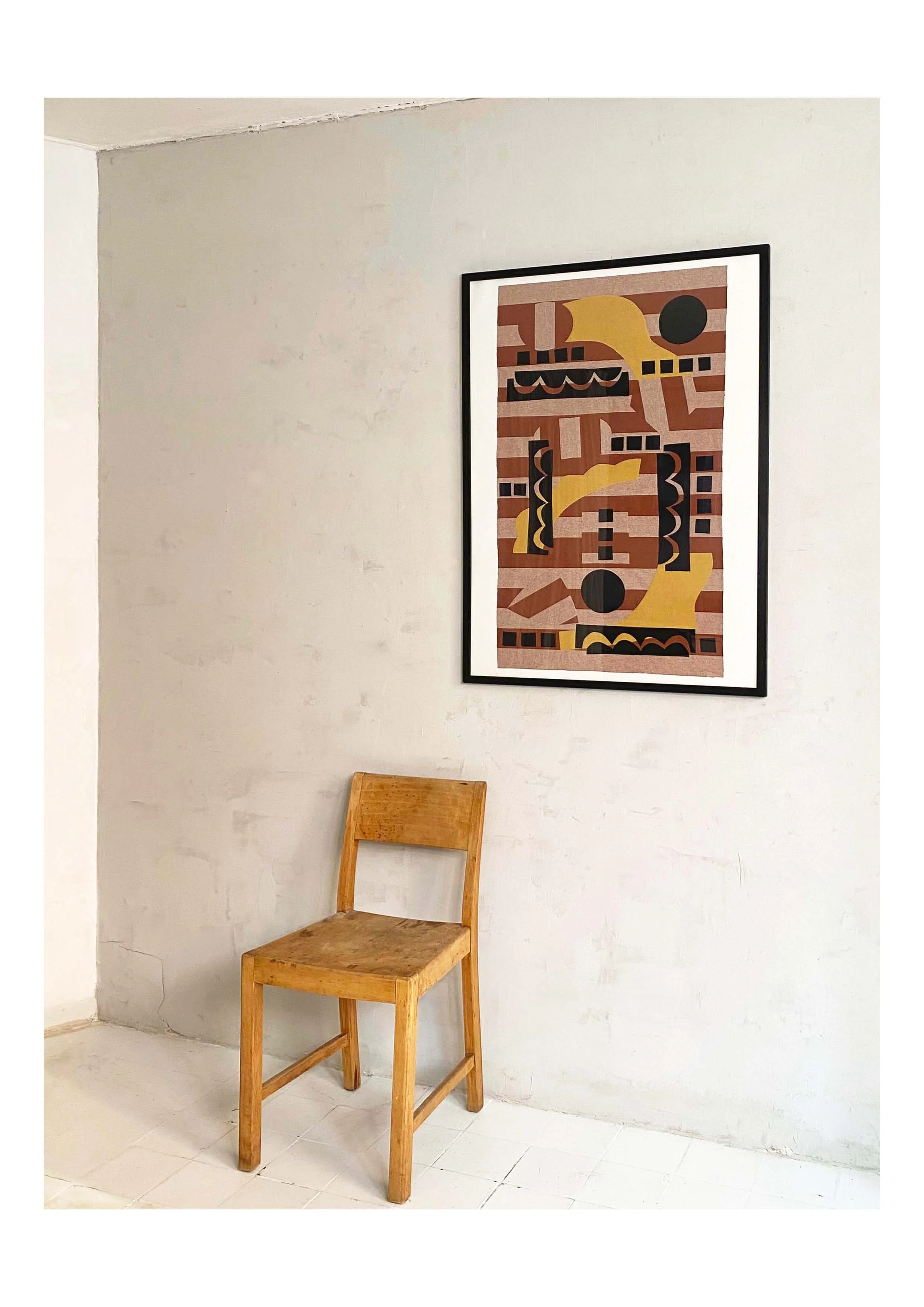 textile composition 55 x 95 cm
