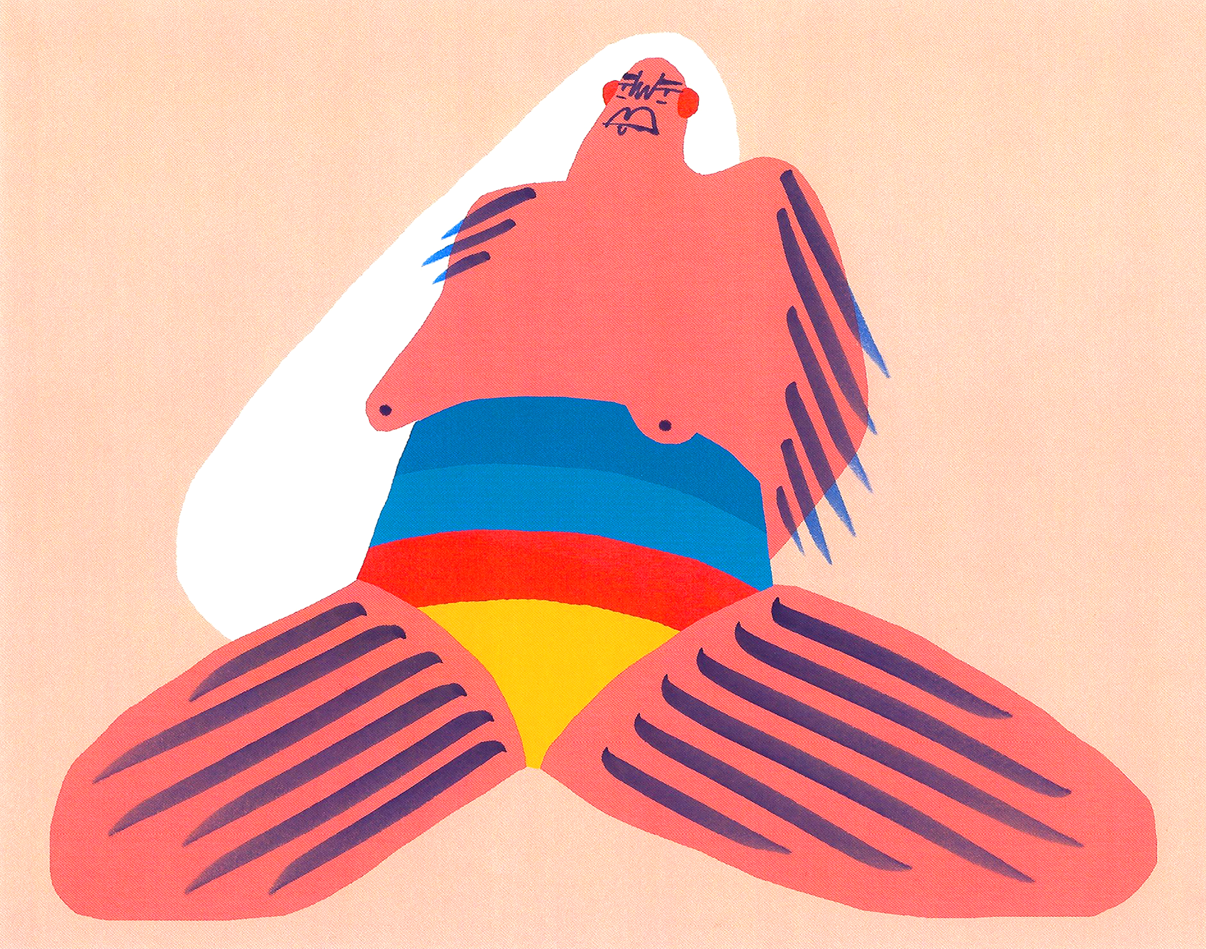 In collaboration with Amber Vittoria : "This illustration speaks to the poem, The Image Search: Feminine. My work aims to break the societal view on femininity, and said piece resonates with me and the message behind my work. Through physical traits such as body hair, overtly extended limbs, and rounded features, this illustration invites the viewer to question their definition of feminine. Amber Vittoria is an illustrator living and working in New York City. Her pieces focus on femininity and the female form, leveraging physical traits such as body hair, overtly extended limbs, and rounded features.