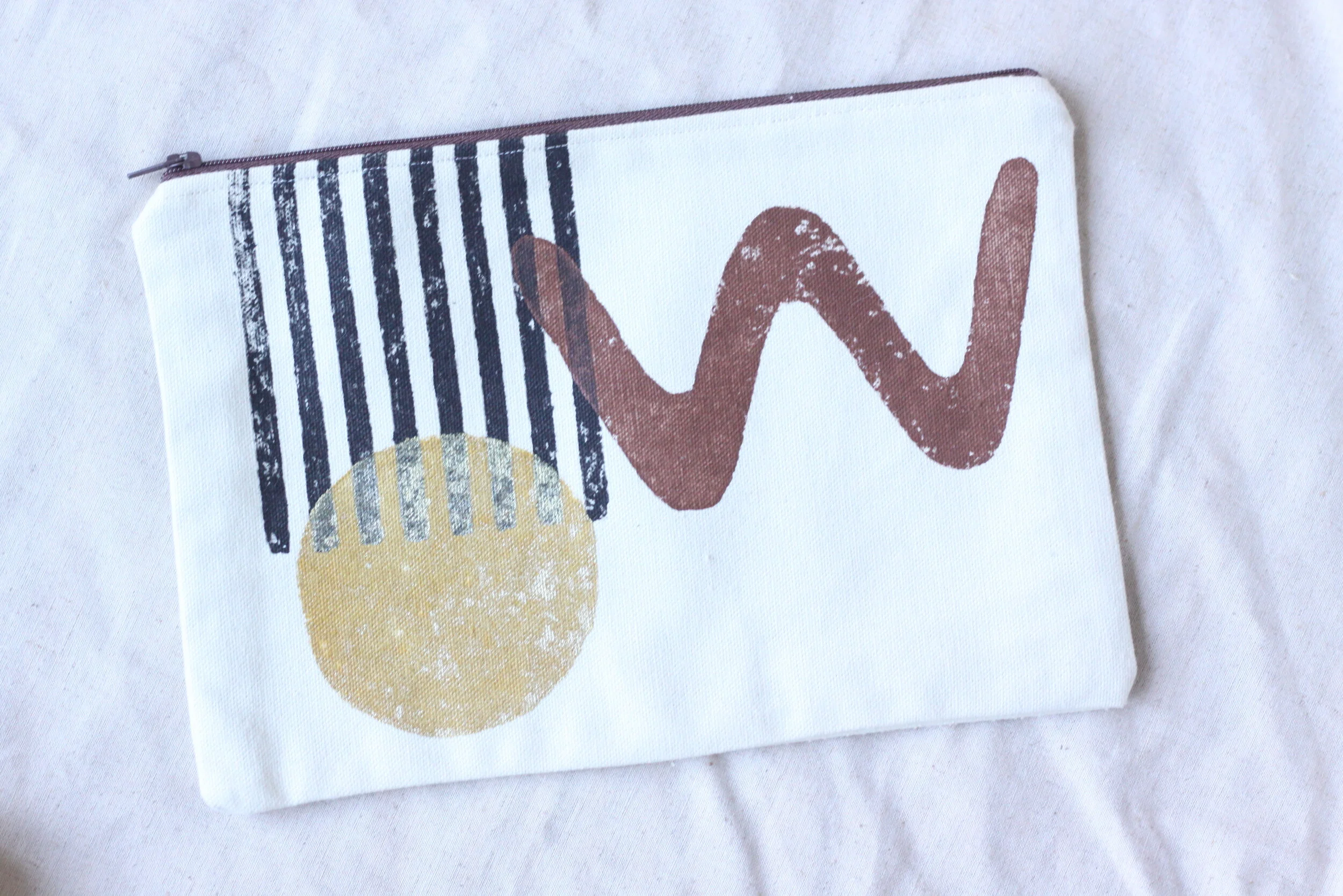 Wood Blocked Pouch no. 1