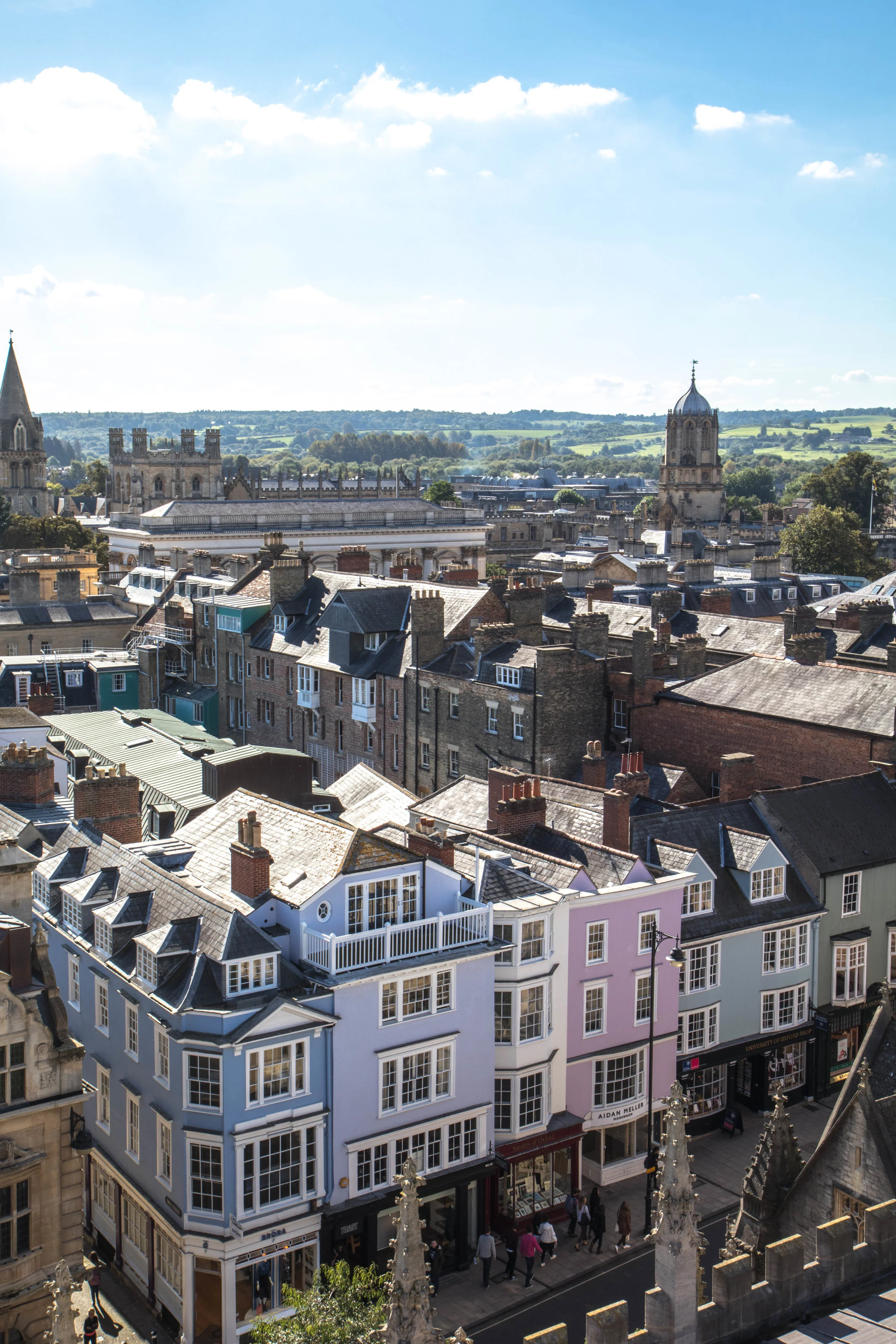 View of High Street from The University Church of St. Mary, Oxford.