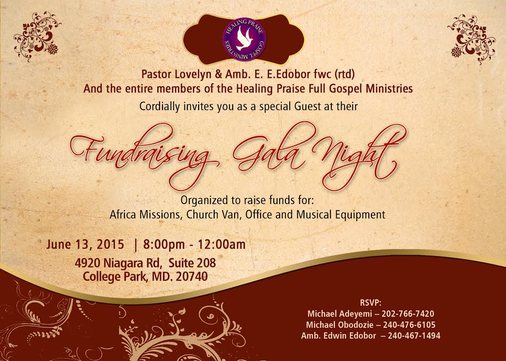 Invite for Fundraising Gala