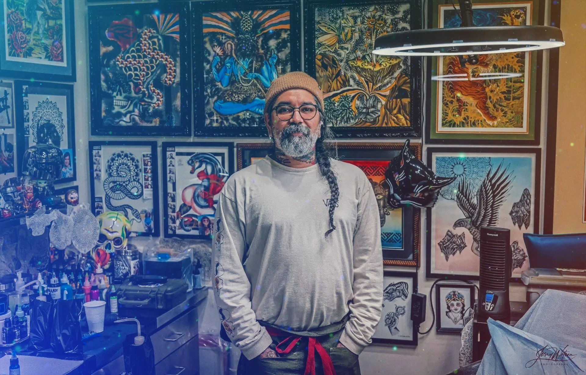 Tattoo artist Carlos Ocegueda port city tattoo Costa Mesa, sacred pine