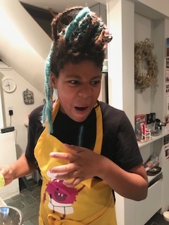 Chef Lily, Age 9 (tasting a lime)