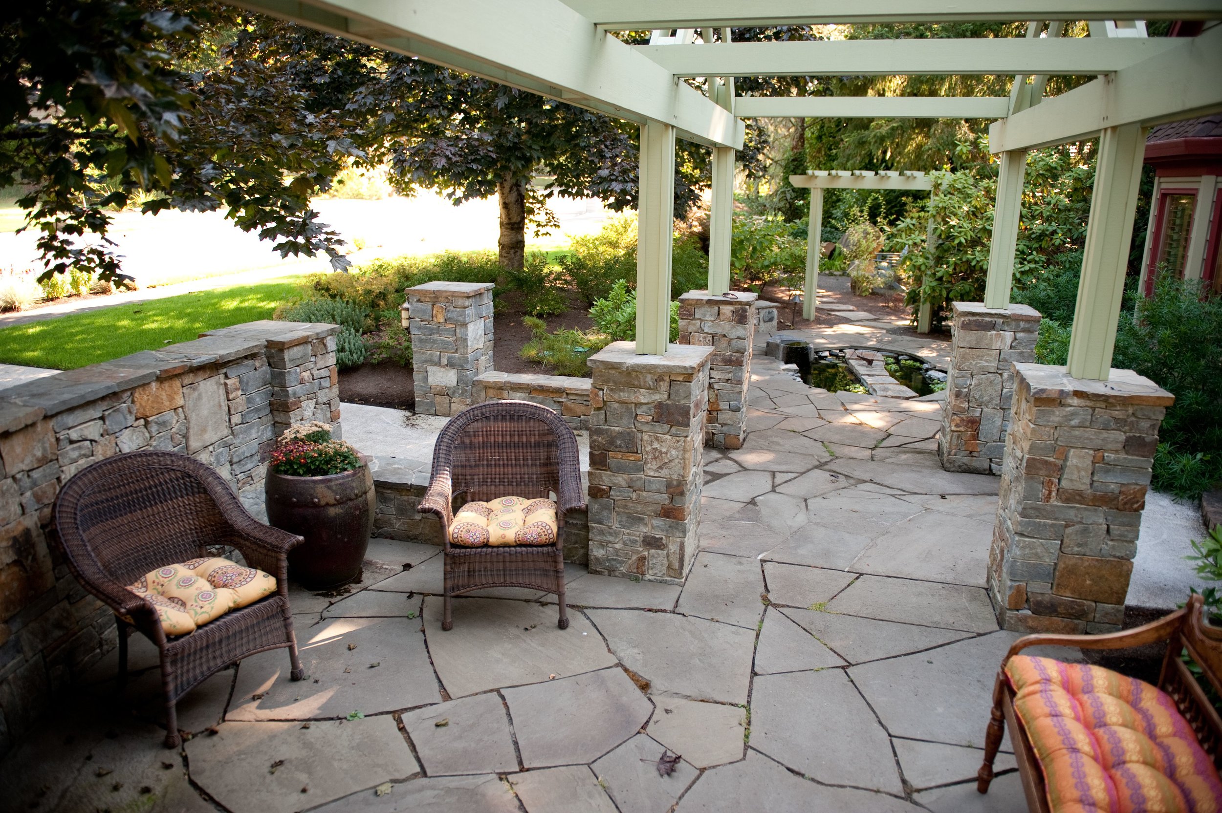 Masonry wall. Each stone was cut to fit 