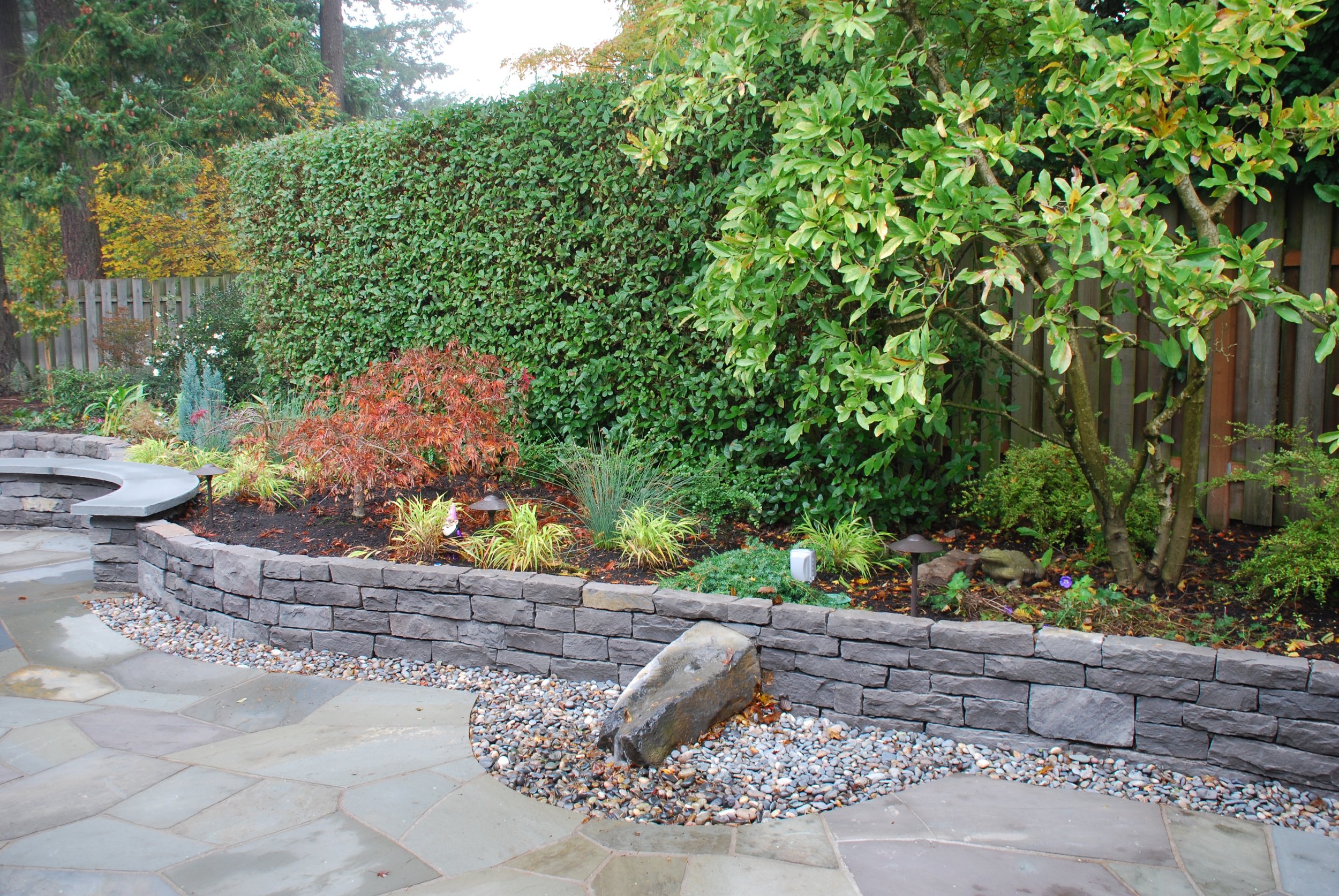 Ledgestone was perfect for the short retaining wall