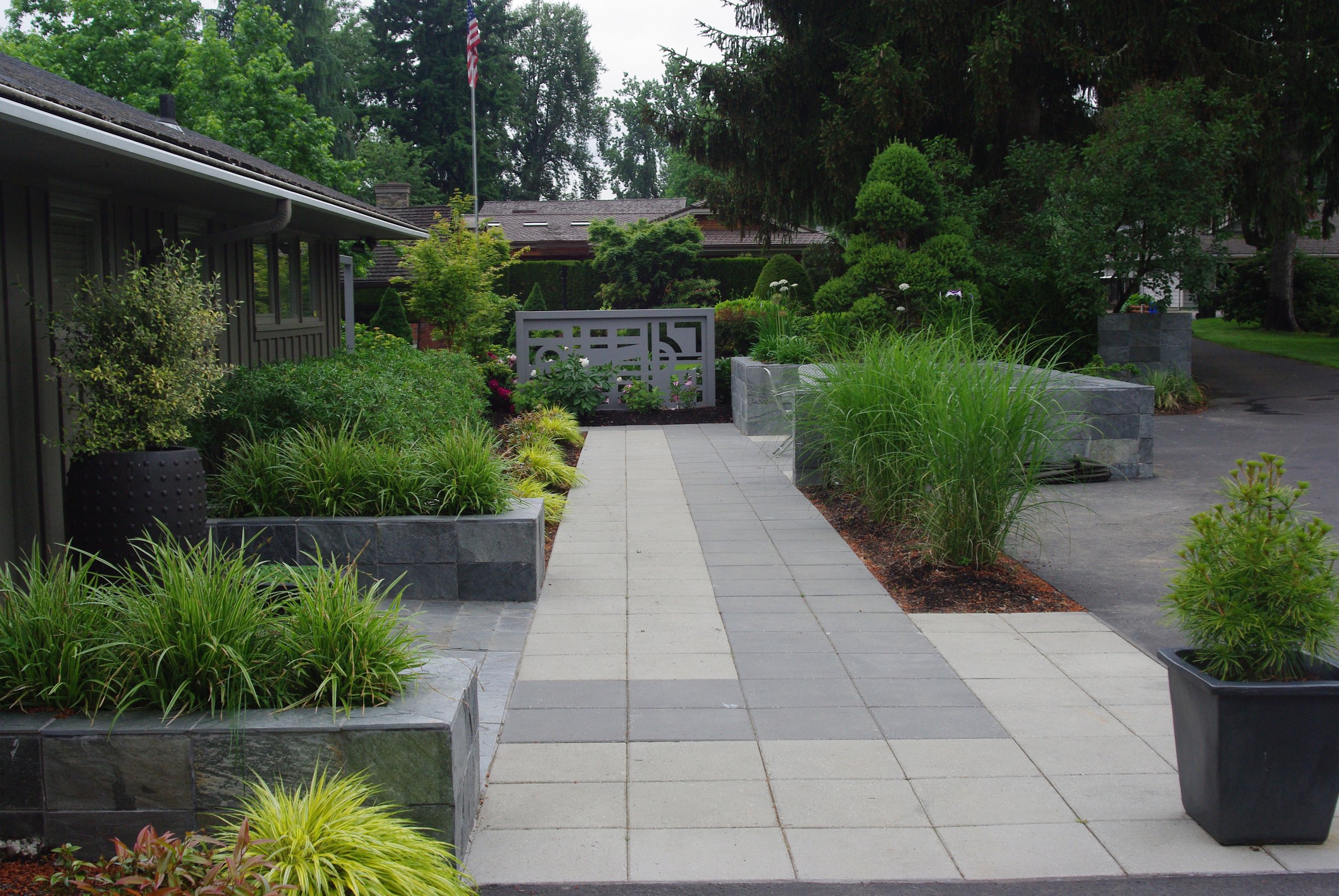 Dimensional Stone placed on CMU block