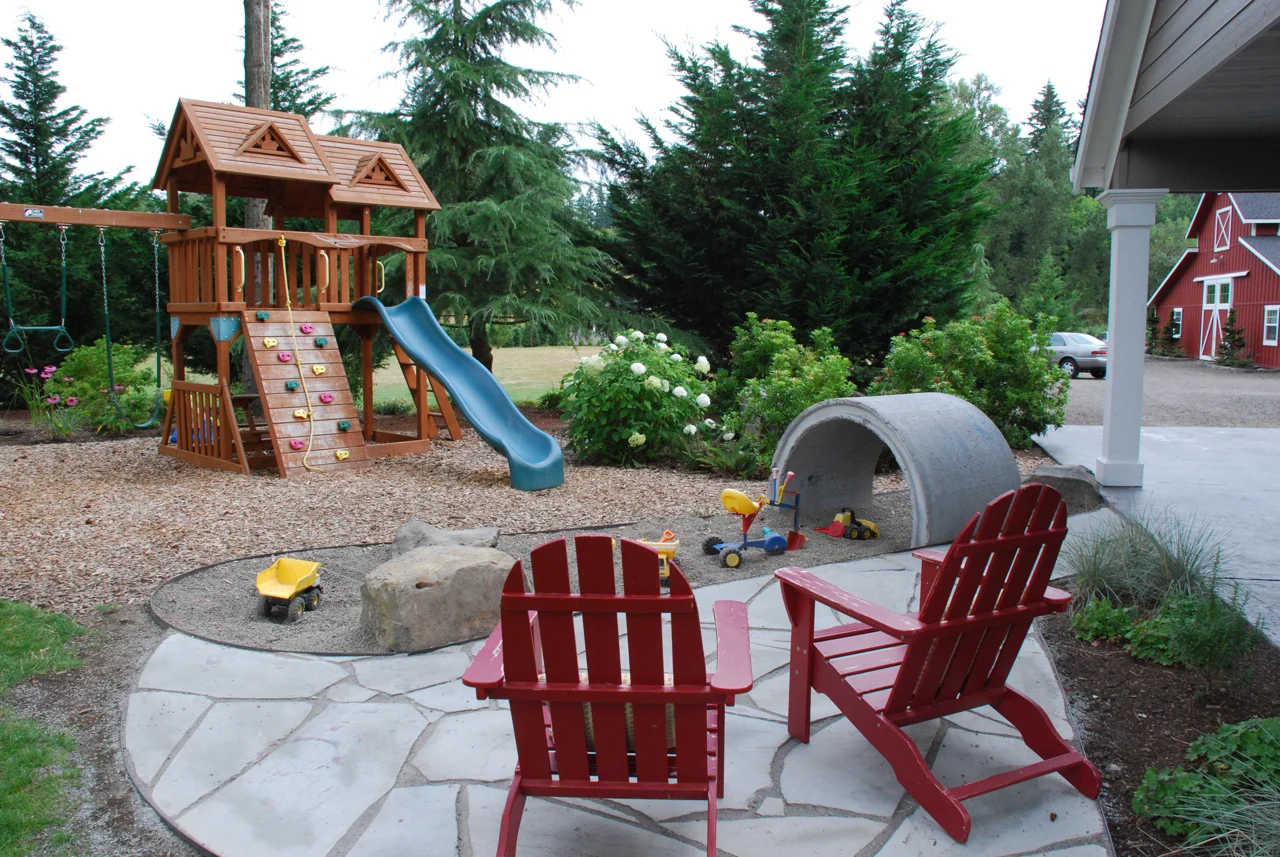 Playground and adult seating
