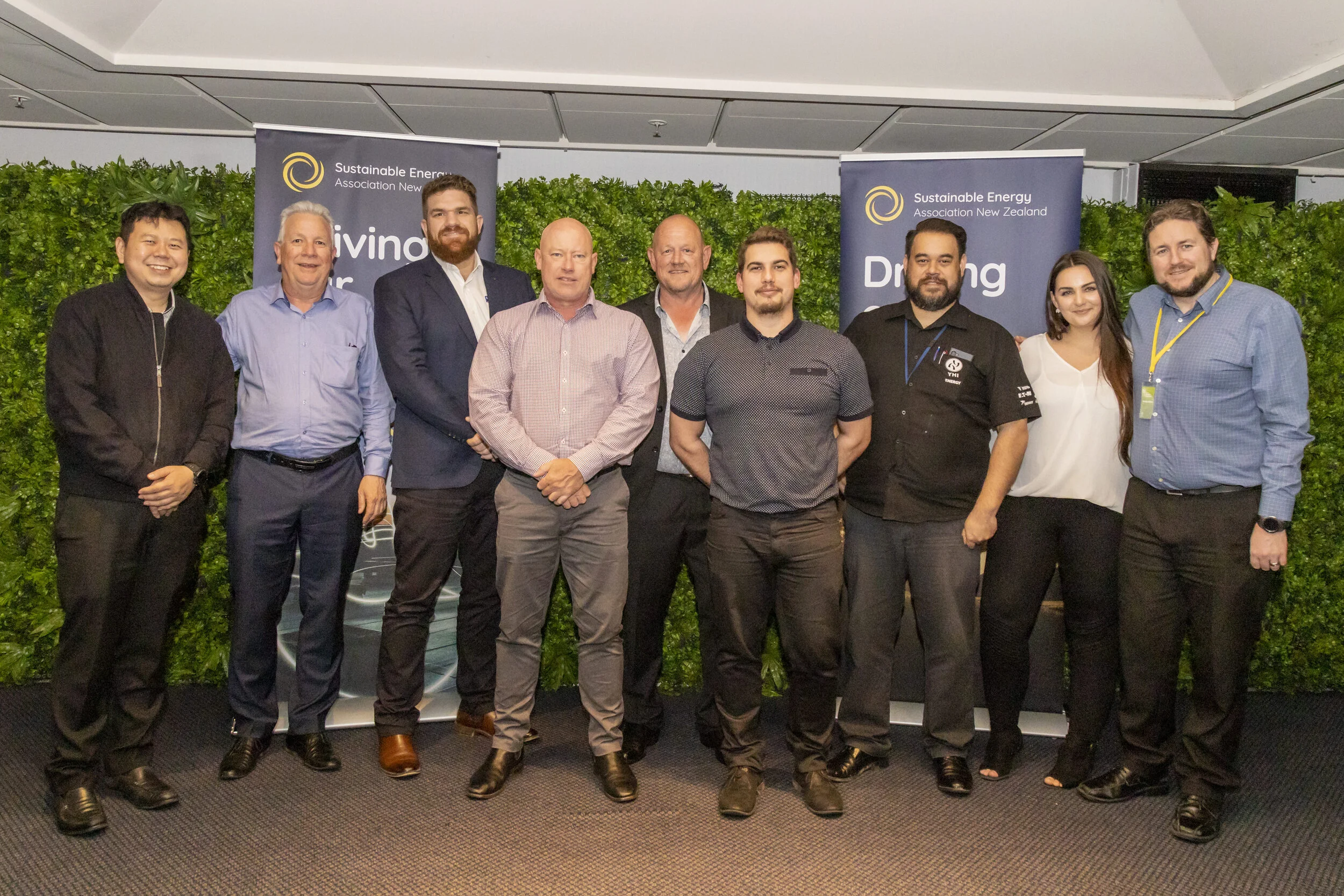 Photo: ( from left to right ) Lim Cheong Boon (Trina Solar), Chris Talbot, Ben Bishop (SMA), Darren Hoffman (SMA), Brian Crum, James Mulder, Brad Morrison, Jasmine Roxborough and Aaron Gillion