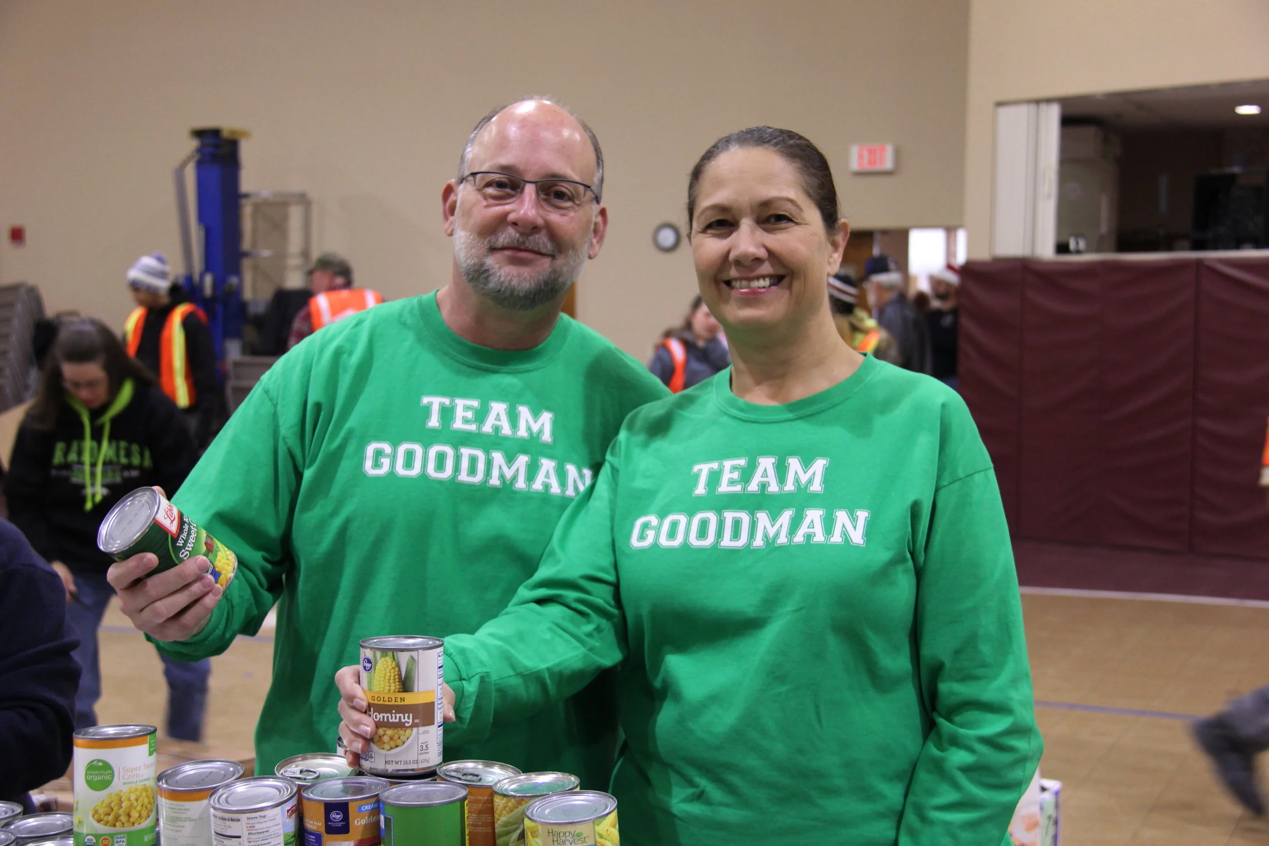 Team Goodman serving the community at the Fayette Cares holiday food distribution. Pictured are Town of Oakland Mayor Chris Goodman and wife Gena.