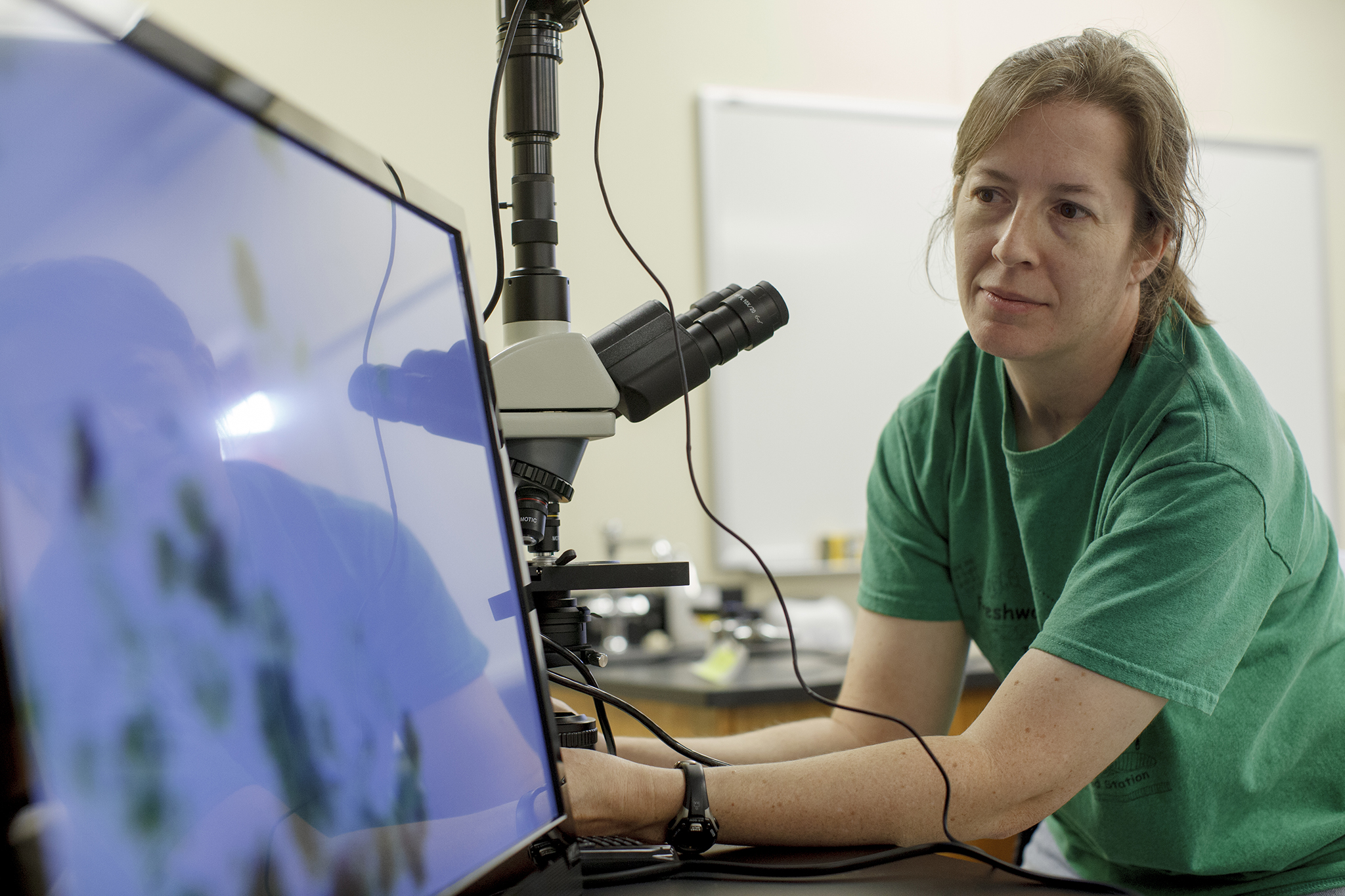 Dr. Jennifer Greenwood is pictured atthe university’s Reelfoot Lake Environmental Field Station in Samburg, Tenn.