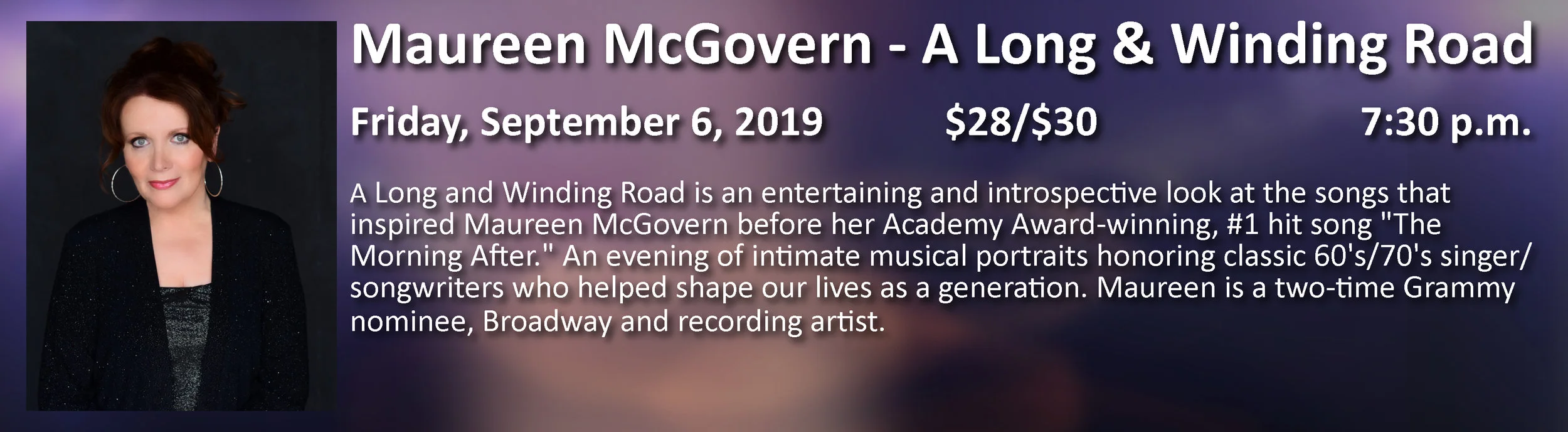 The Ned R. McWherter West TN Cultural Arts Center presents Maureen McGovern “A Long & Winding Road”