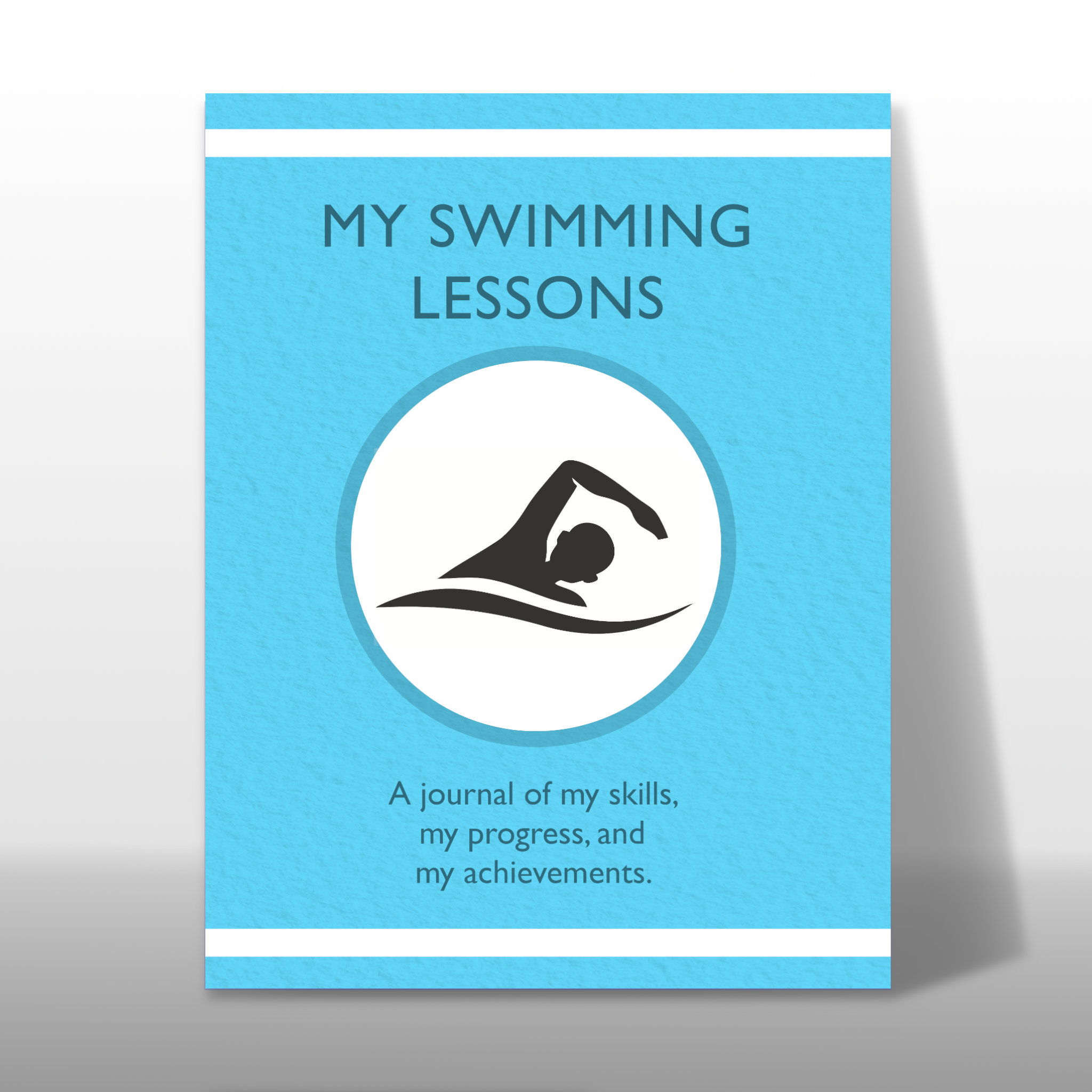My Swimming Lessons skill tracking journal for kids learning to swim ISBN 978-1-954130-30-2, 978-1-954130-31-9