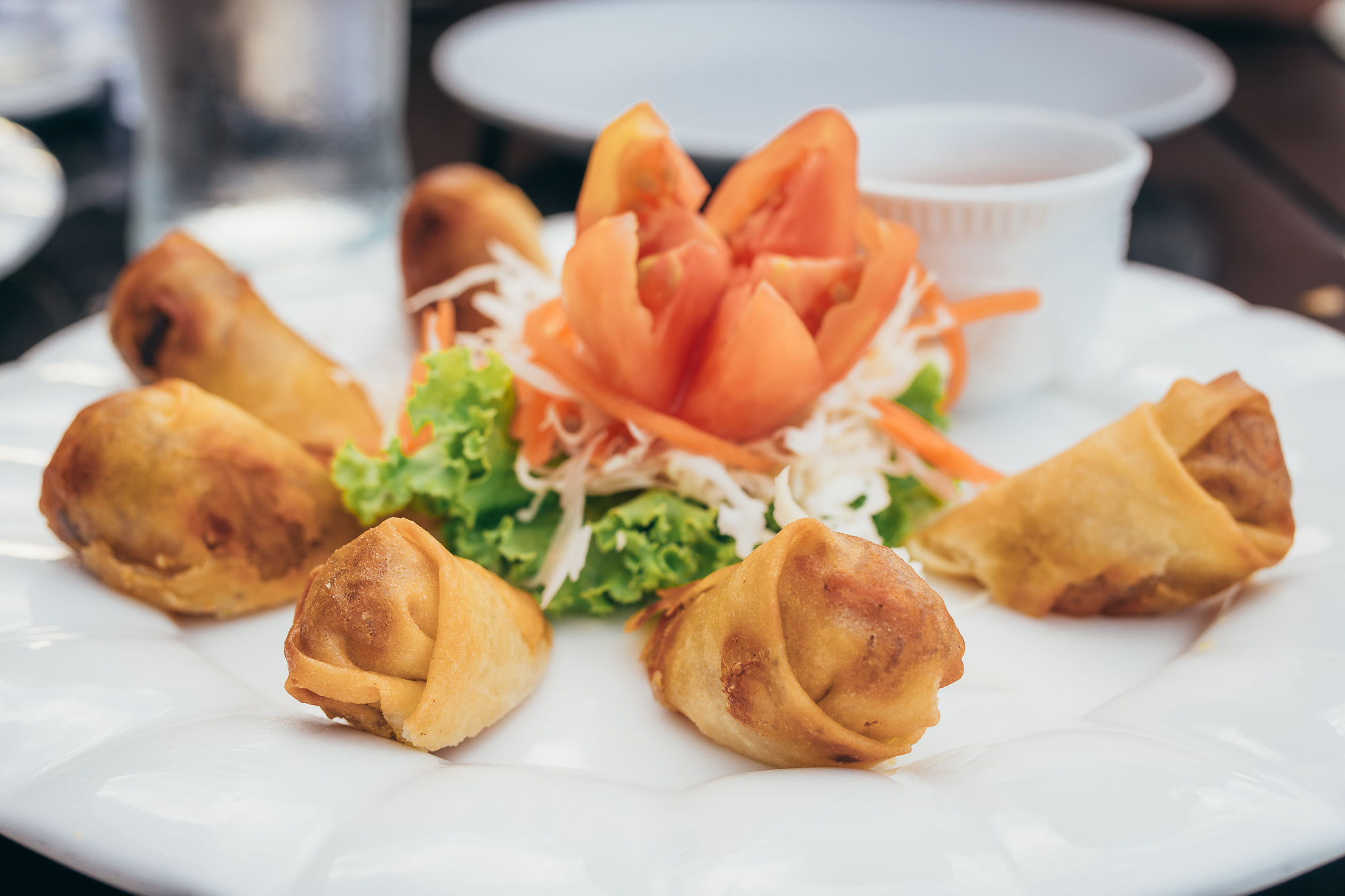 Spring rolls (the fancy version). Normally we bought them at any stall we could find them.