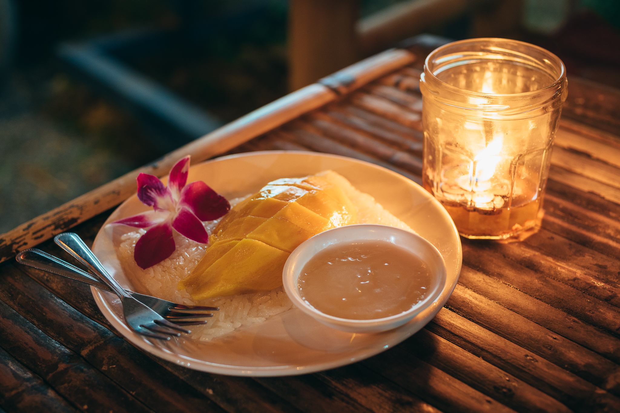 Best for last: Mango sticky rice with coconut milk. The only thing we regret is not having discovered this earlier on our trip!