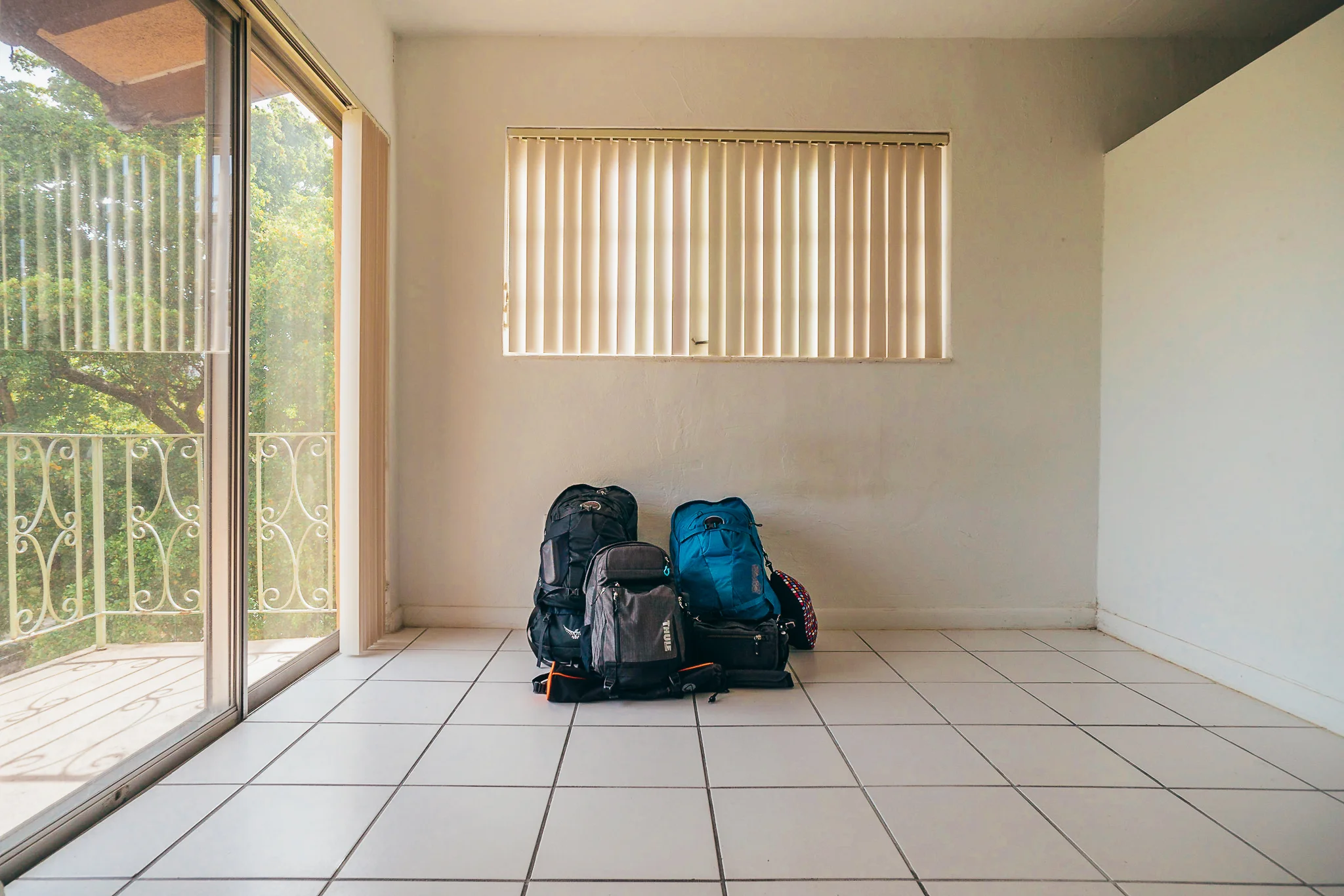 This is when it all started, back in Miami. All of the stuff that used to occupy our “1/1” apartment condensed into 4 bags.