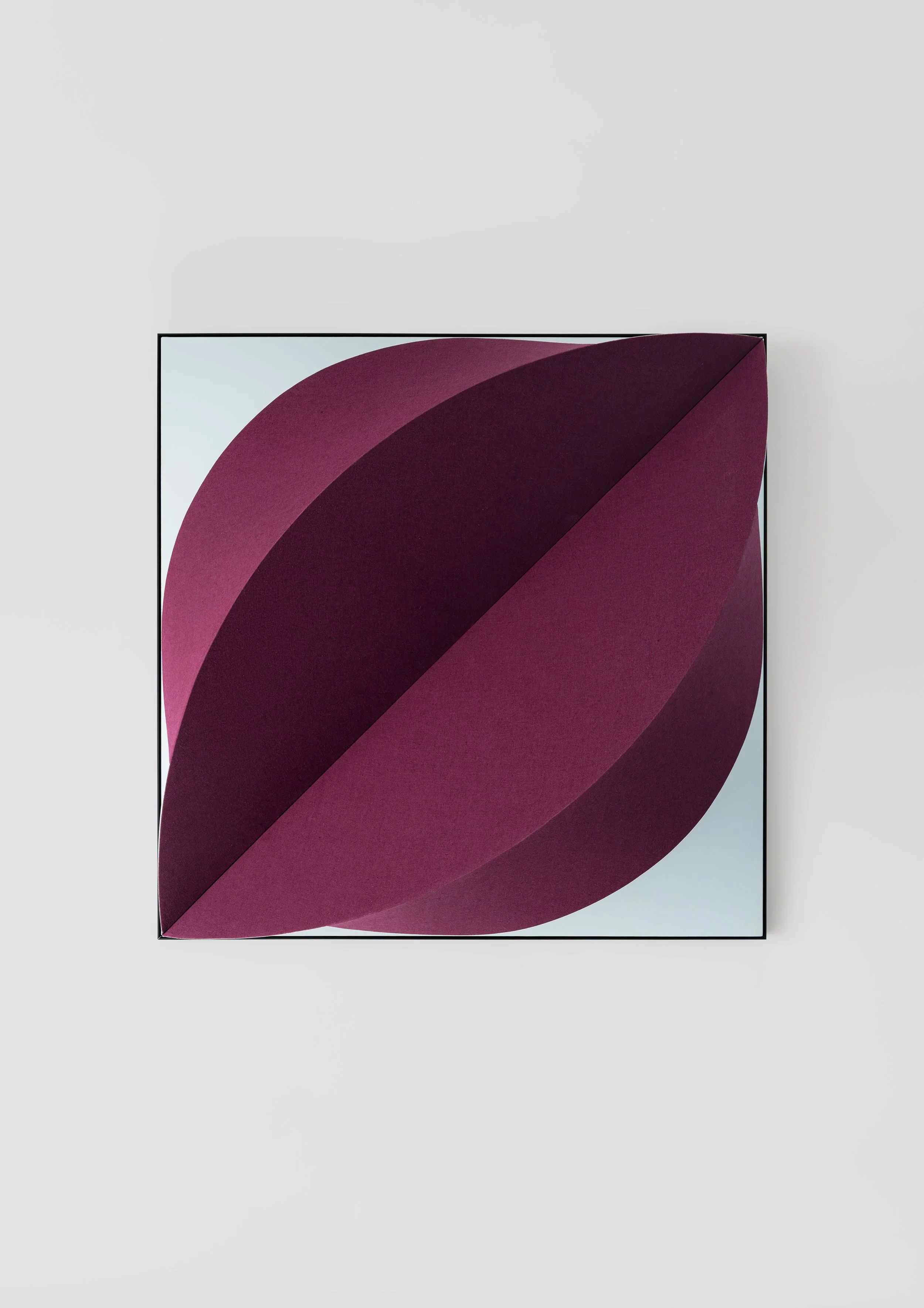   VESICA PISCIS     Category:   Architectonic Painting   Medium:   Acrylic on dyed linen, structured by architectonic wooden frames   Dimensions:   W 102 × H 102 × D 21 cm   Year of Execution:   2024 
